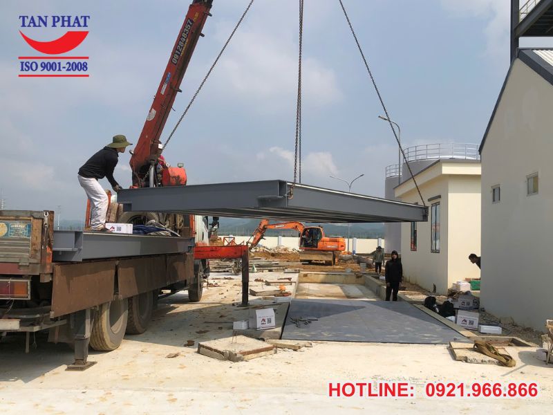 Lắp đặt trạm cân điện tử 80 tấn dài 18m