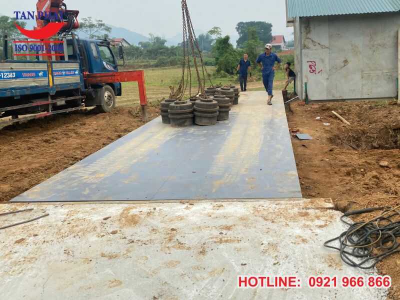 Tiến hành hiệu chuẩn, kiểm định hệ thống trạm cân điện tử 80 tấn
