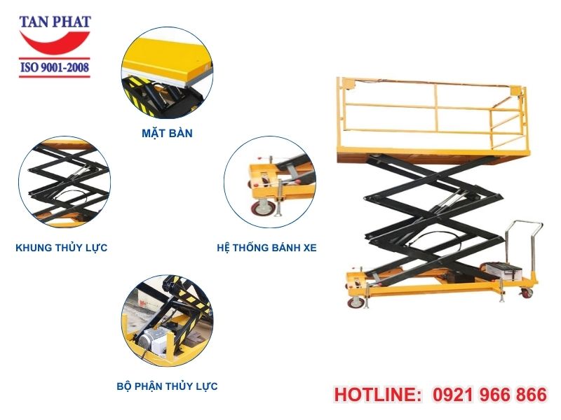 Cấu tạo bàn nâng thủy lực