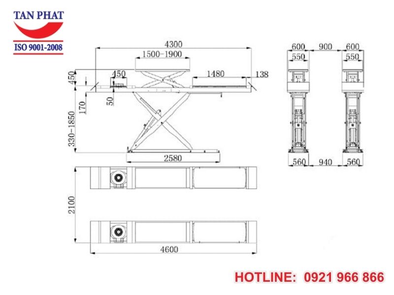 Bản vẽ bàn nâng thủy lực