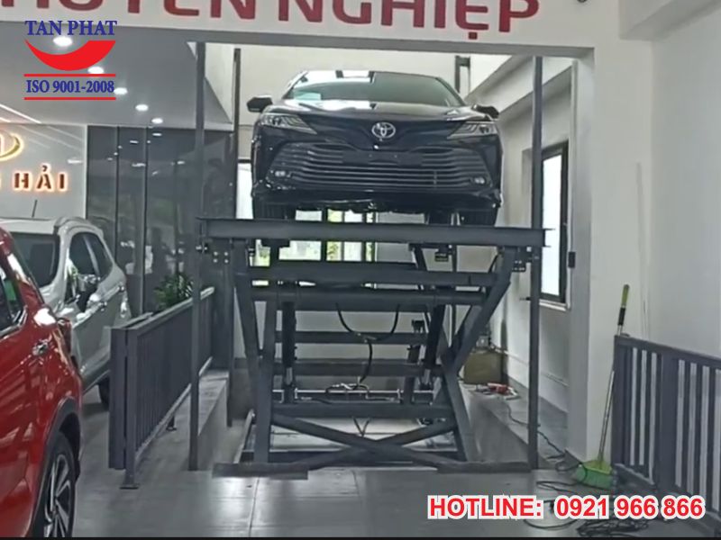 Hình ảnh thực tế quá trình lắp đặt bàn nâng ô tô tại Ninh Bình