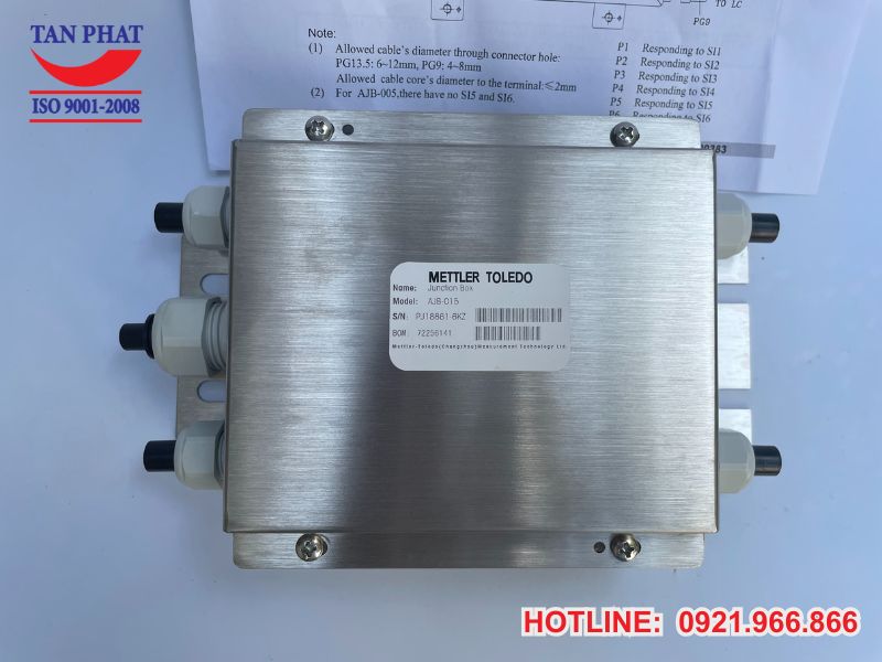 Thông số kỹ thuật sản phẩm hộp nối 4 loadcell chính hãng Mettler Toledo
