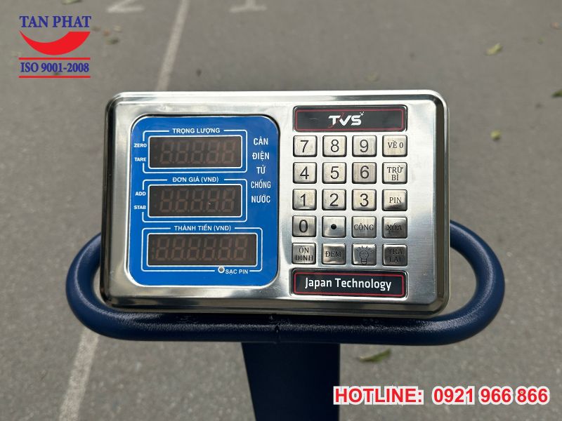 Cân bàn TVS với màn hình hiển thị kết quả cân rõ ràng