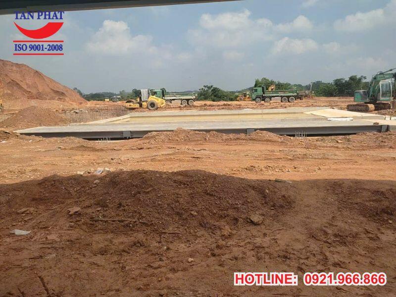Trạm cân điện tử 120 tấn dài 18m được hoàn thiện lắp đặt