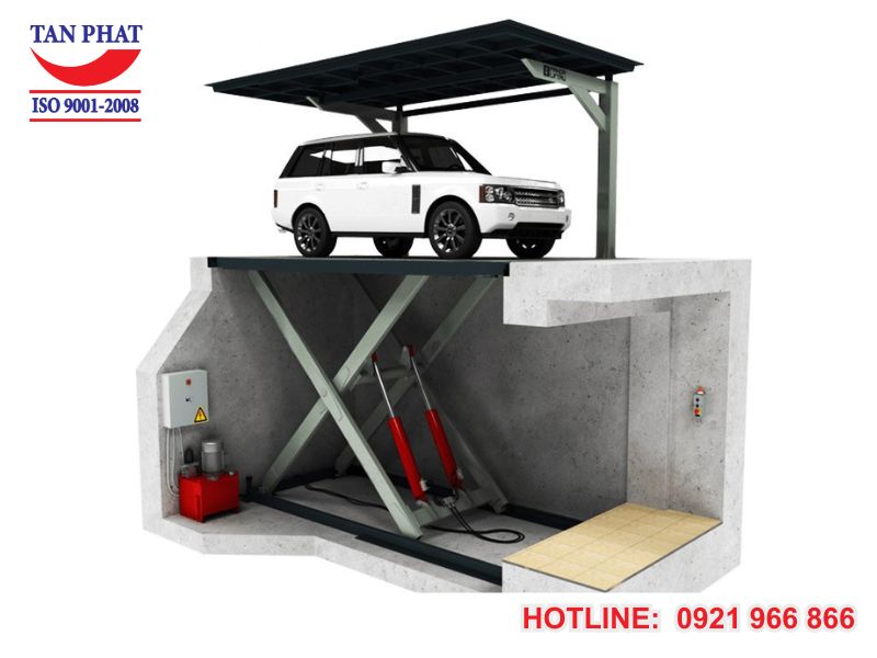 Cấu tạo tiêu chuẩn của bàn nâng ô tô thủy lực âm sàn