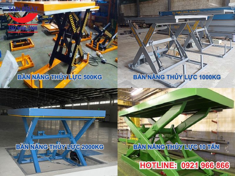 Bàn nâng thủy lực 500kg, 1000kg, 2000kg, 3000kg,...