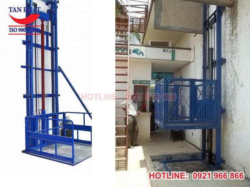 Hình ảnh thực tế: thang tời nâng hàng 200kg