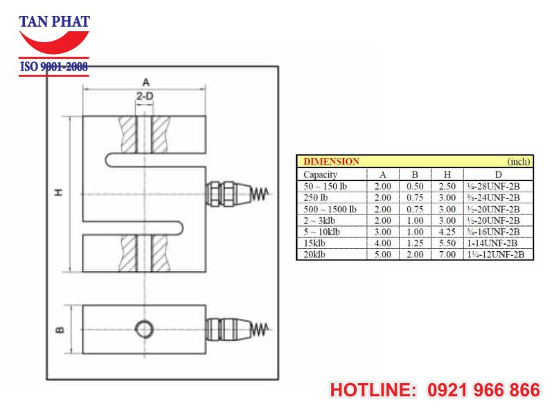 Thông số kỹ thuật loadcell VLC-110 (VMC)