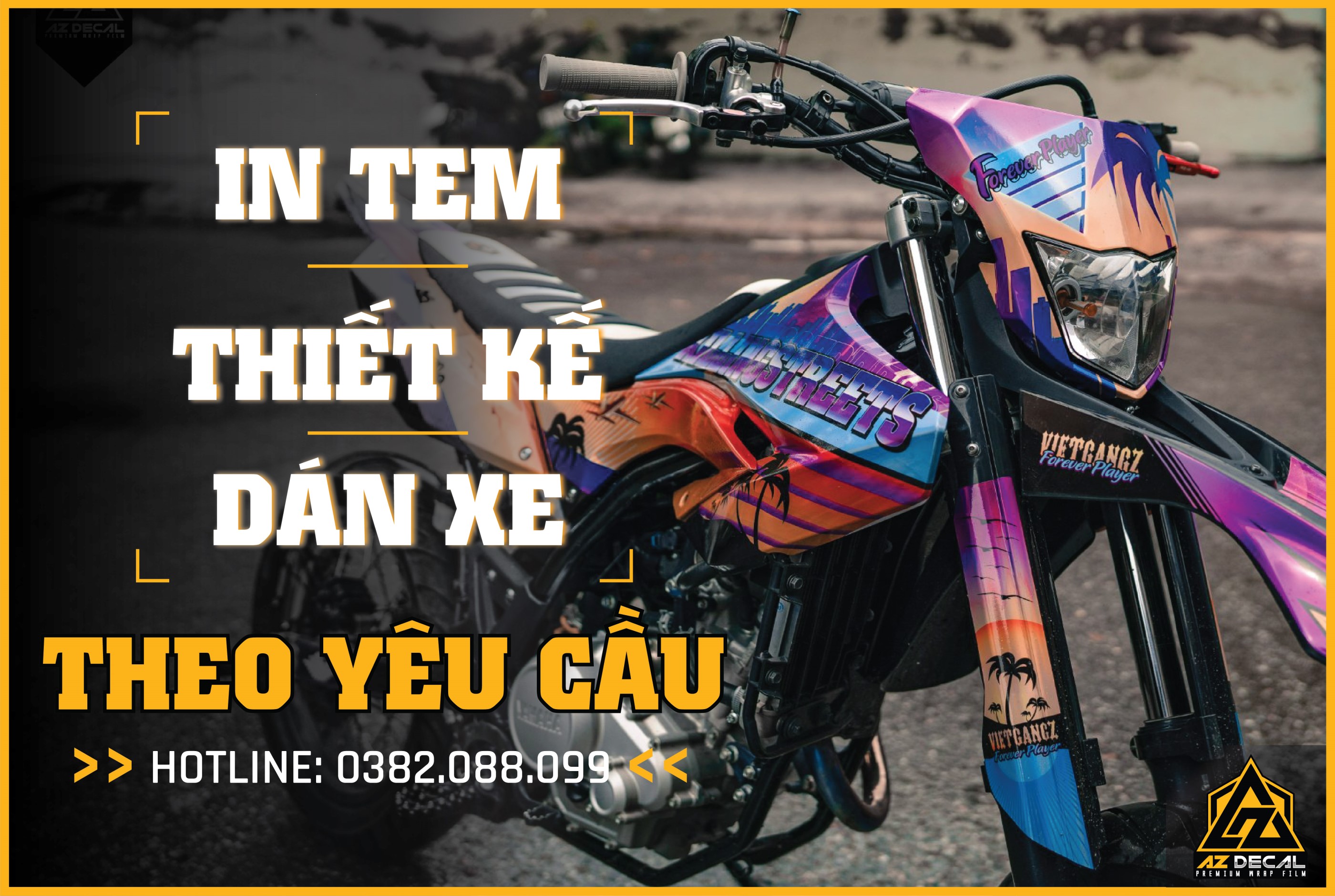 Thiết kế và dán tem xe theo yêu cầu tại Azdecal