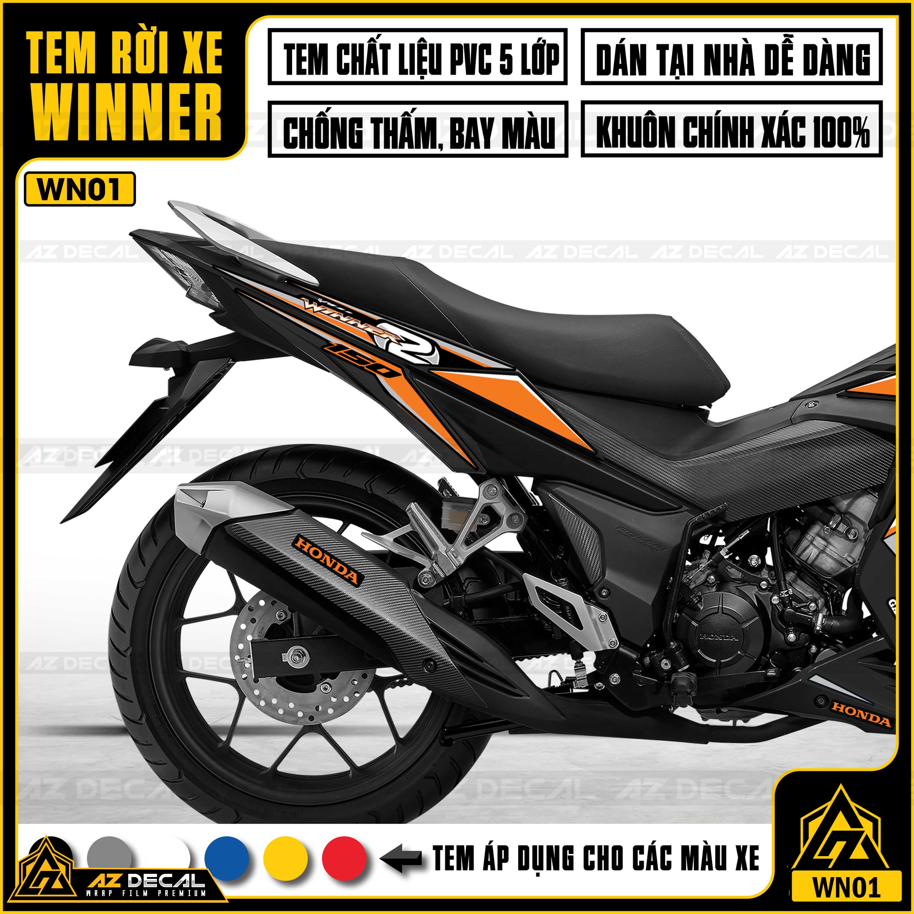 Tem Xe Winner 150 | WN01 | Chất Liệu PVC 5 Lớp