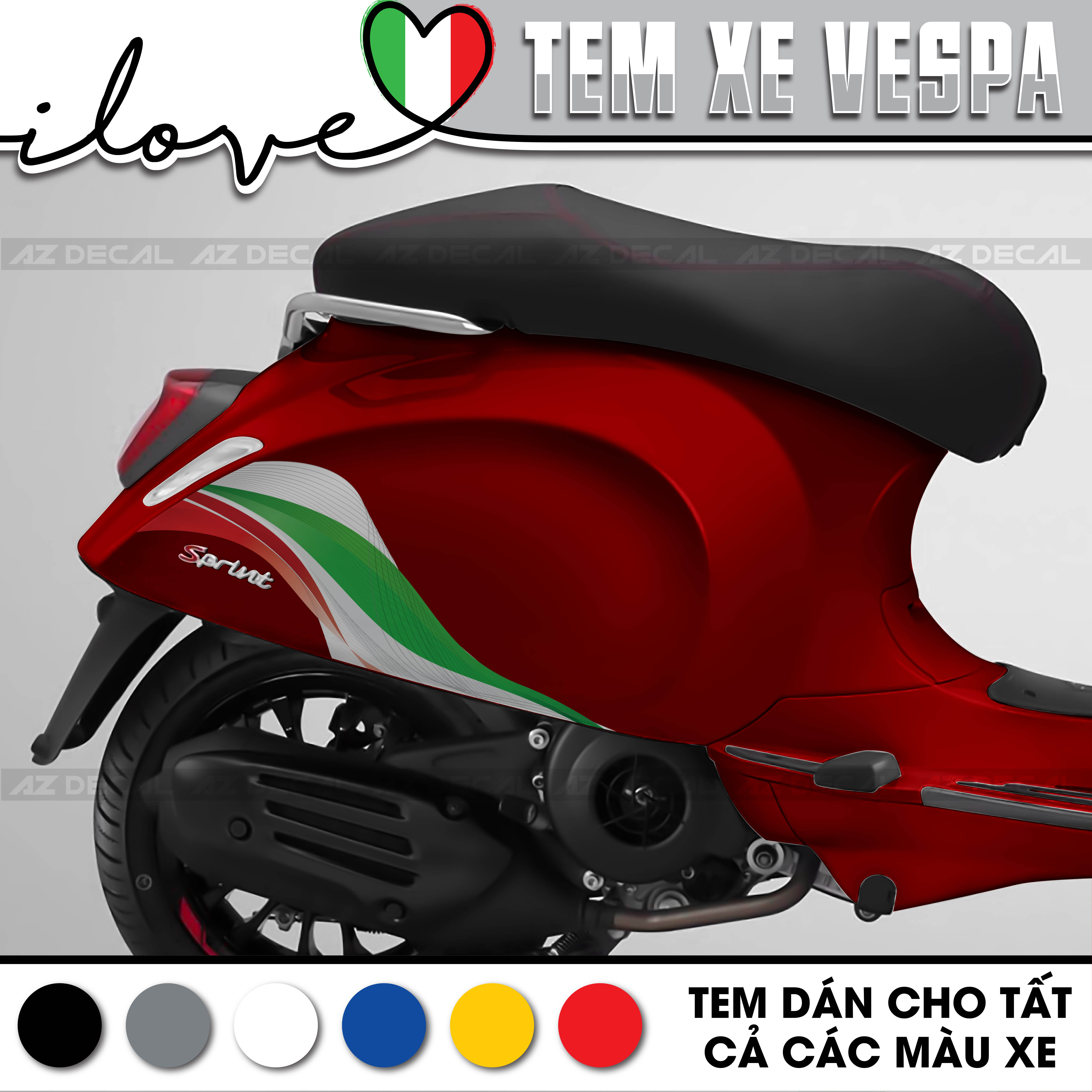 Tem Xe Vespa | VP02 | Thiết Kế Italy