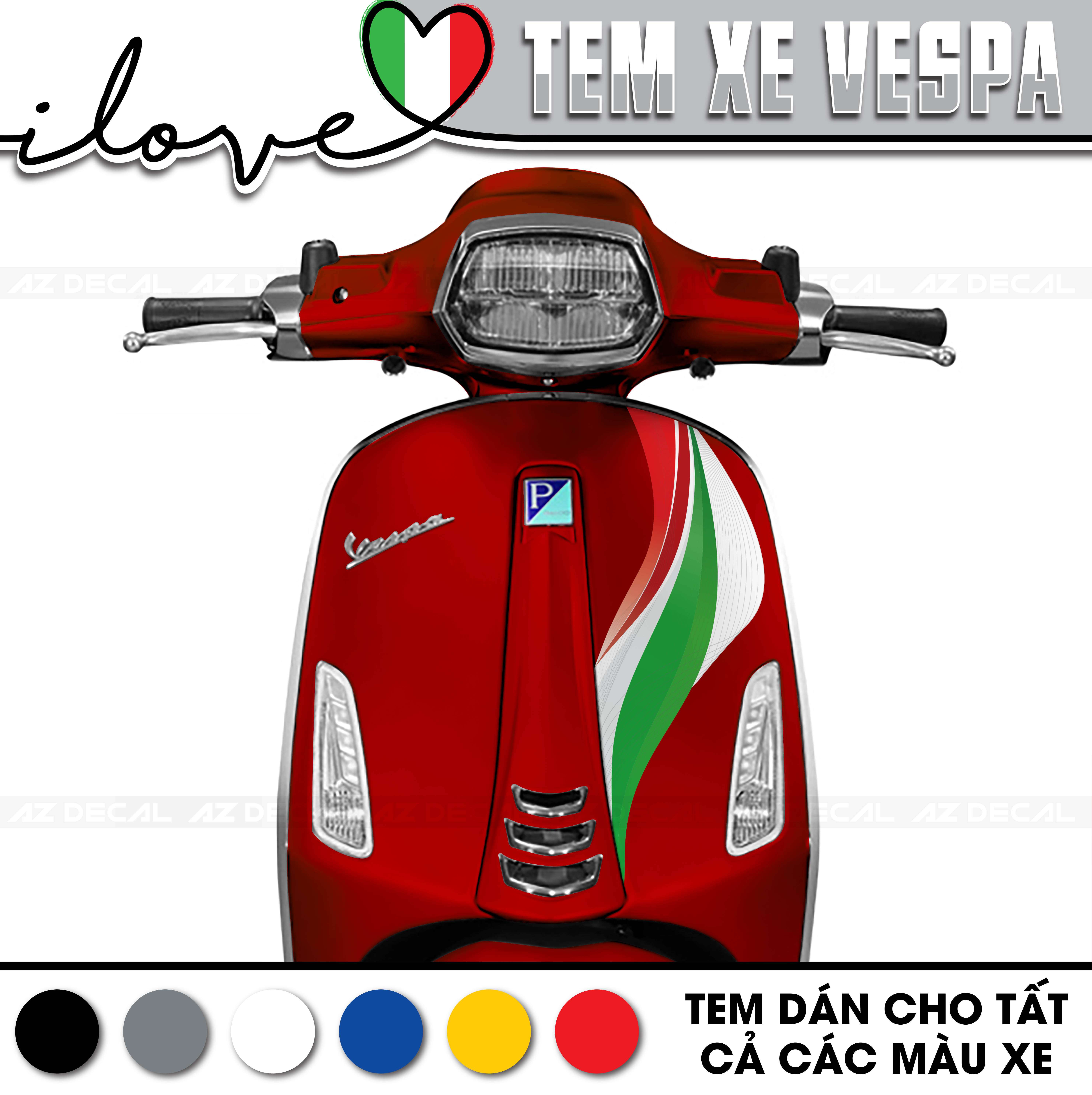 Tem Xe Vespa | VP02 | Thiết Kế Italy