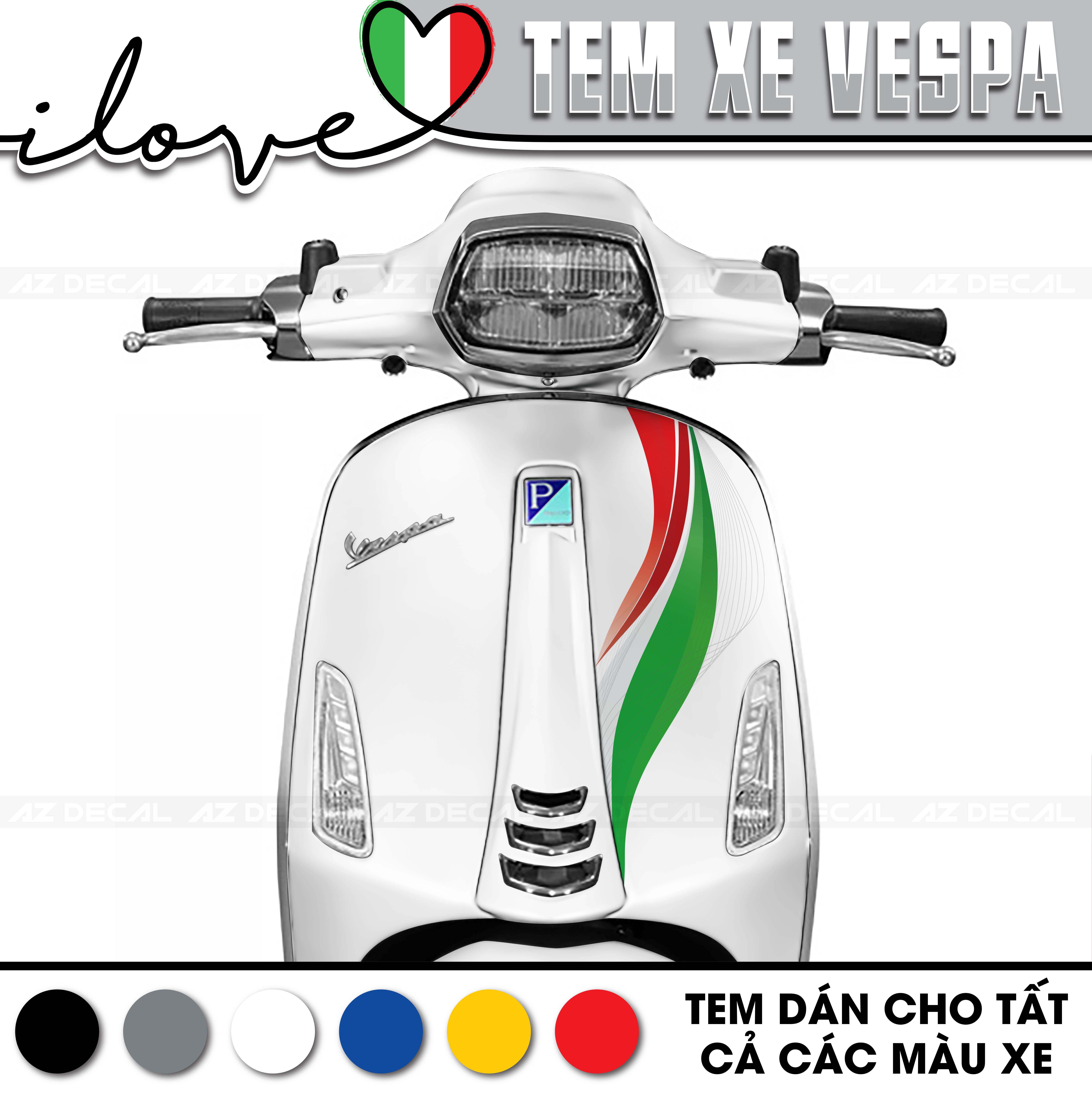 Tem Xe Vespa | VP02 | Thiết Kế Italy