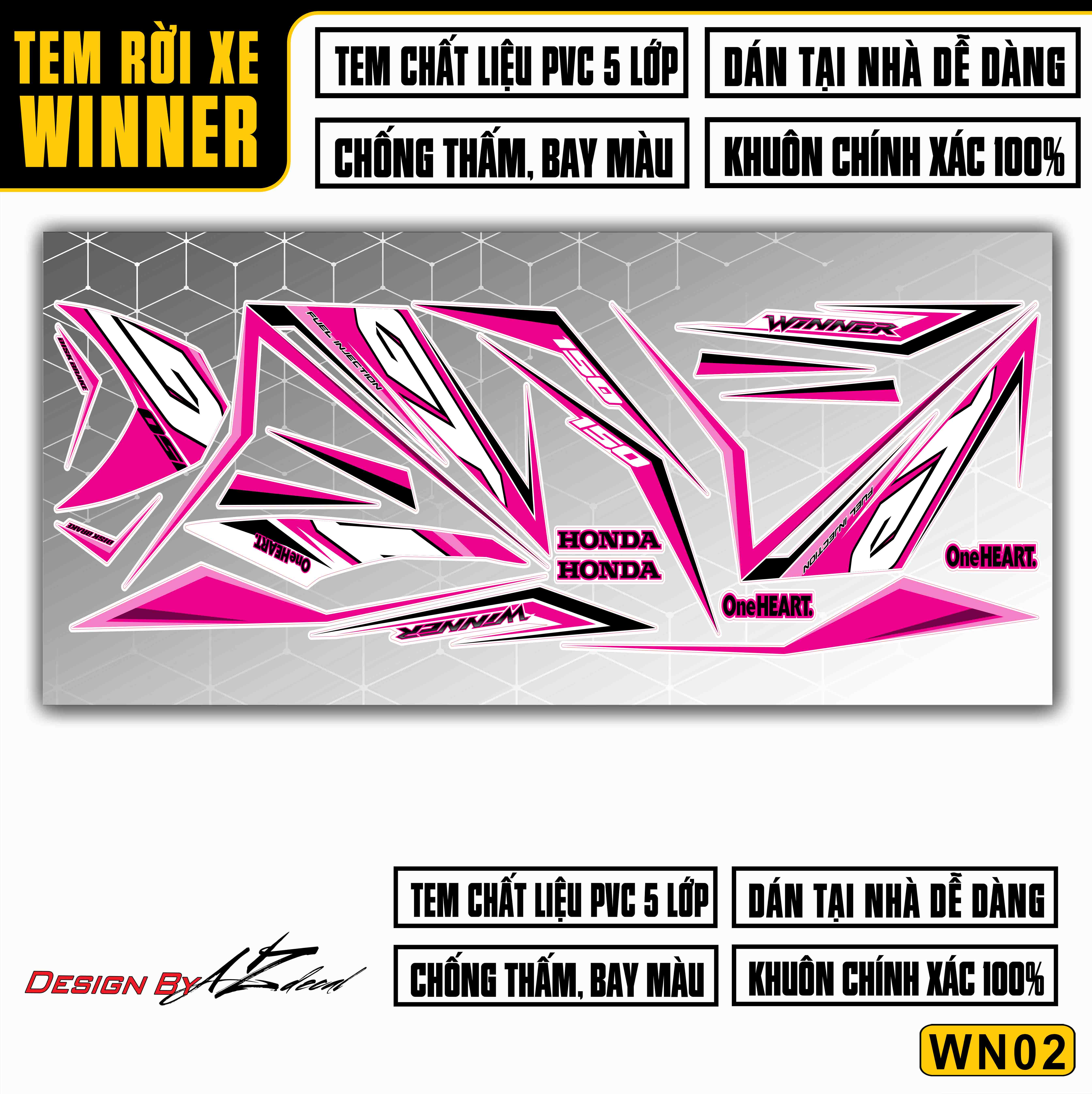 Tem Xe Winner WN02 GP Hồng