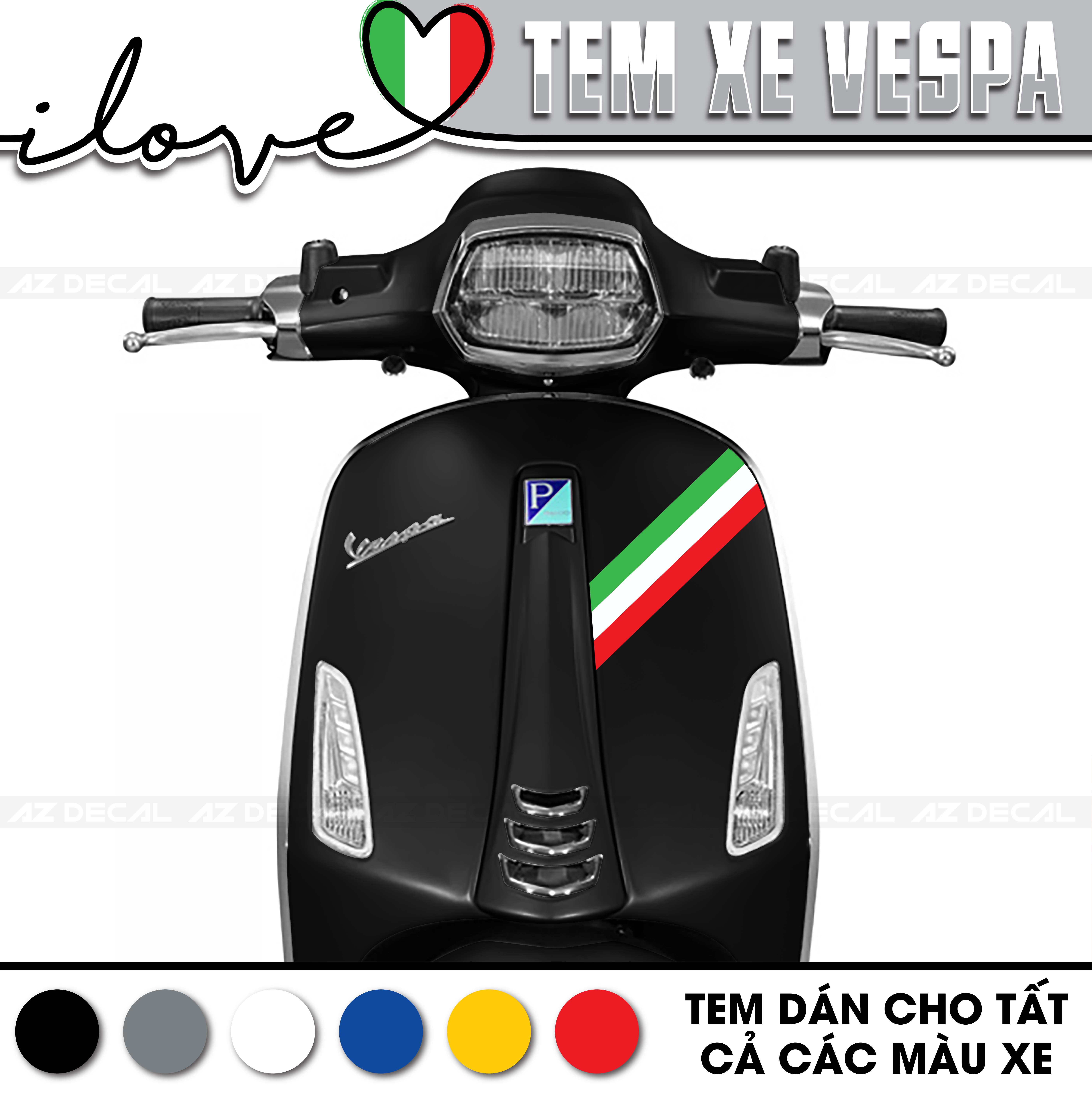 Tem Xe Vespa | VP03 | Thiết Kế Italy