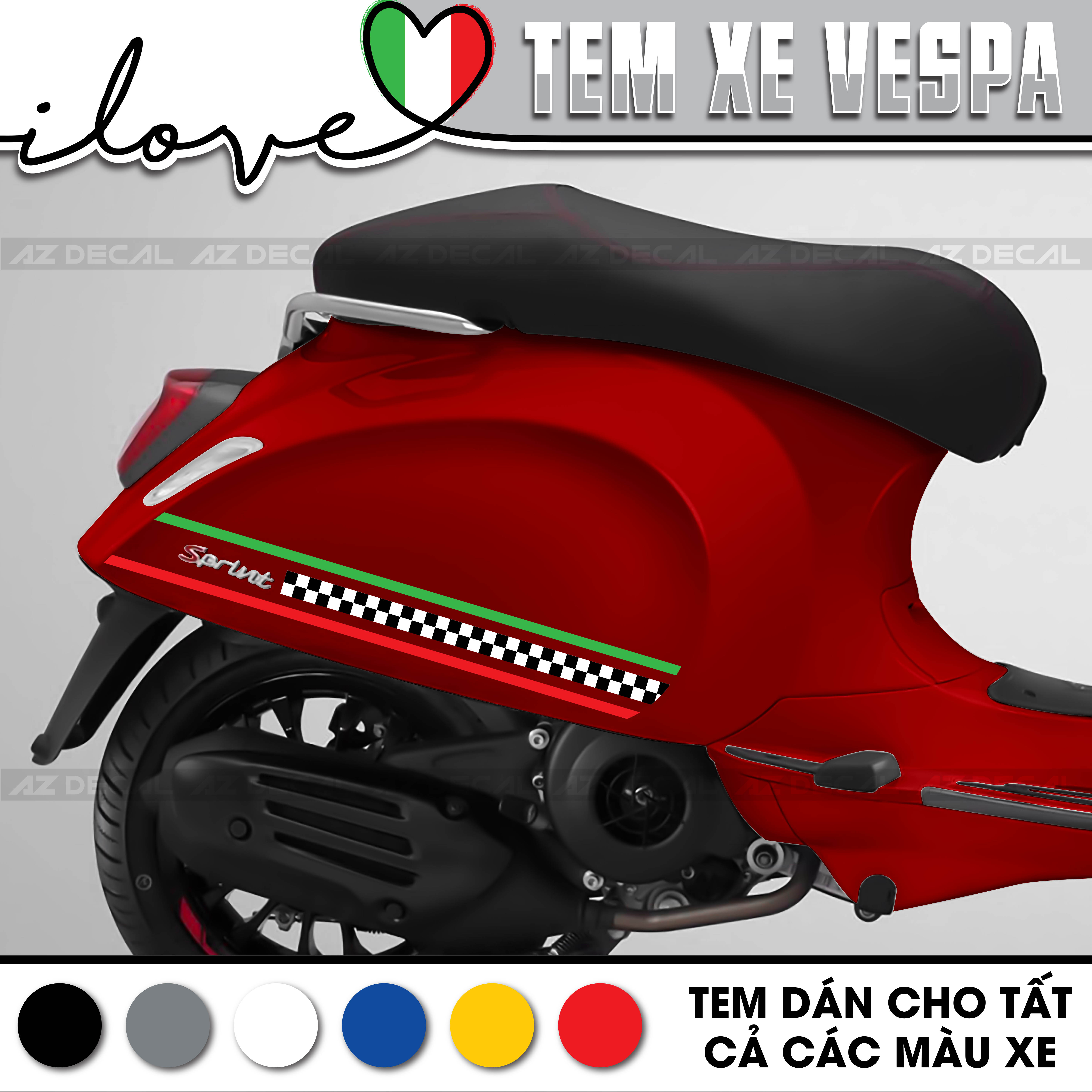 Tem Xe Vespa | VP04 | Thiết Kế Italy Caro