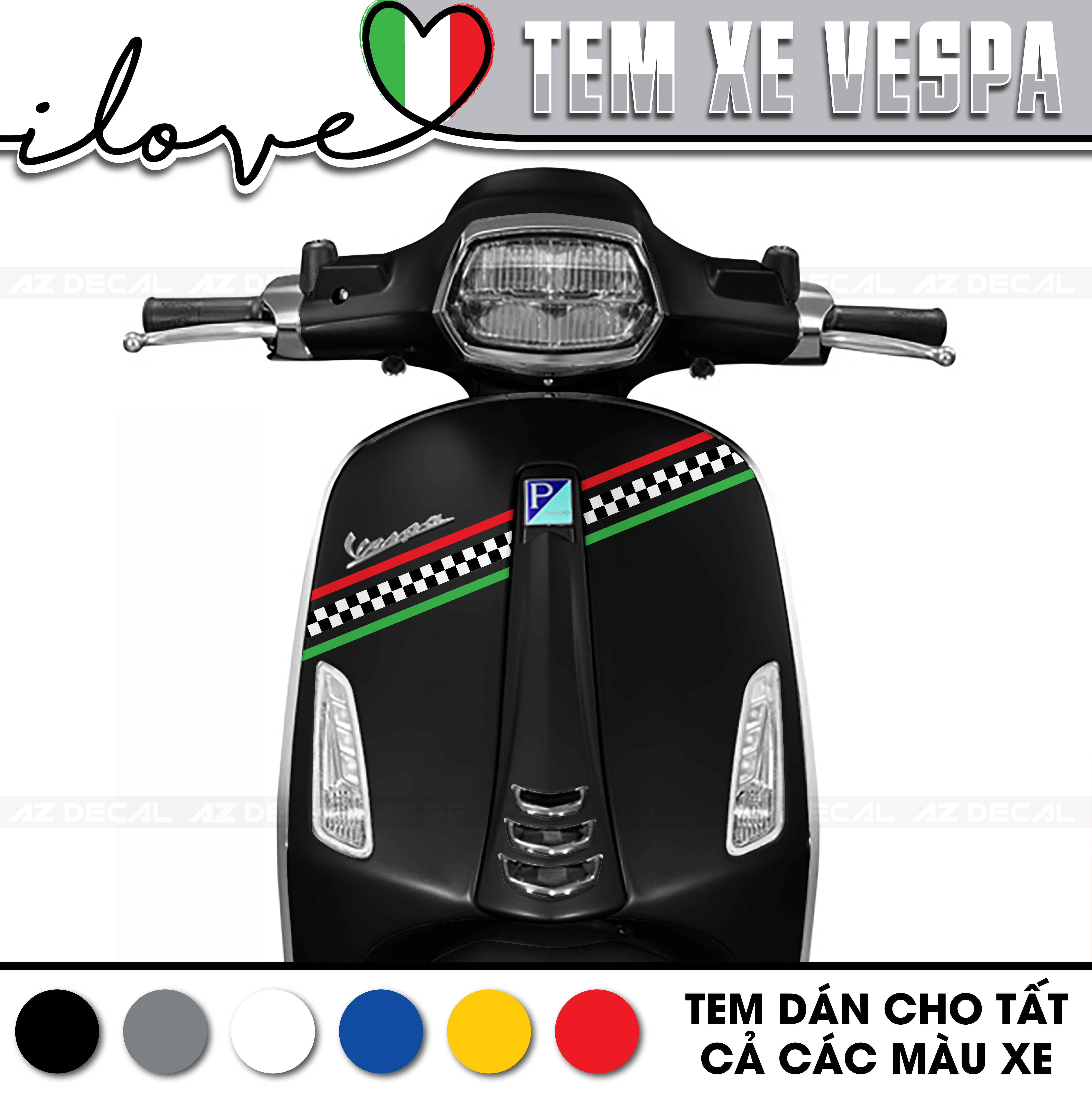 Tem Xe Vespa | VP04 | Thiết Kế Italy Caro