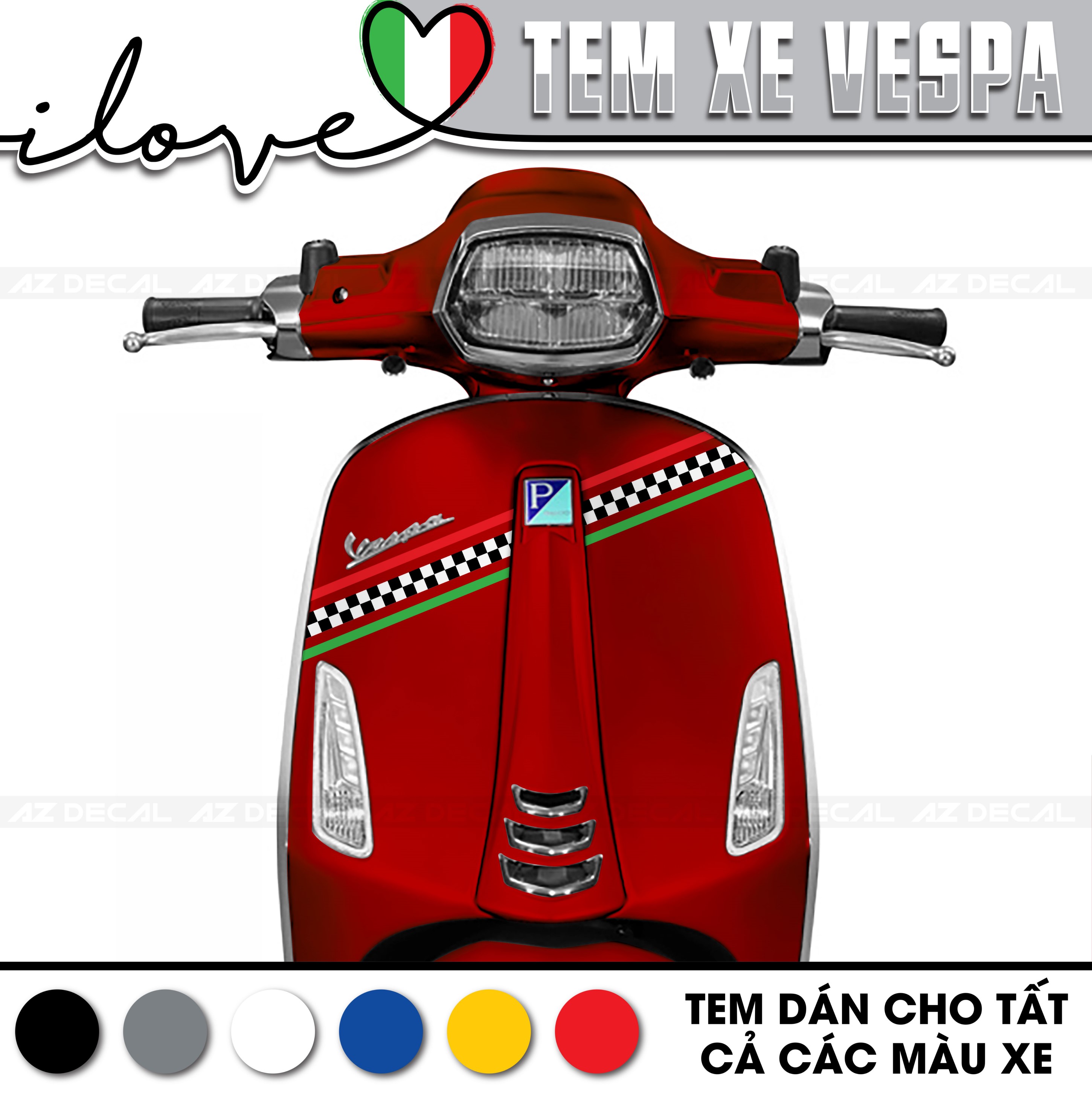 Tem Xe Vespa | VP04 | Thiết Kế Italy Caro