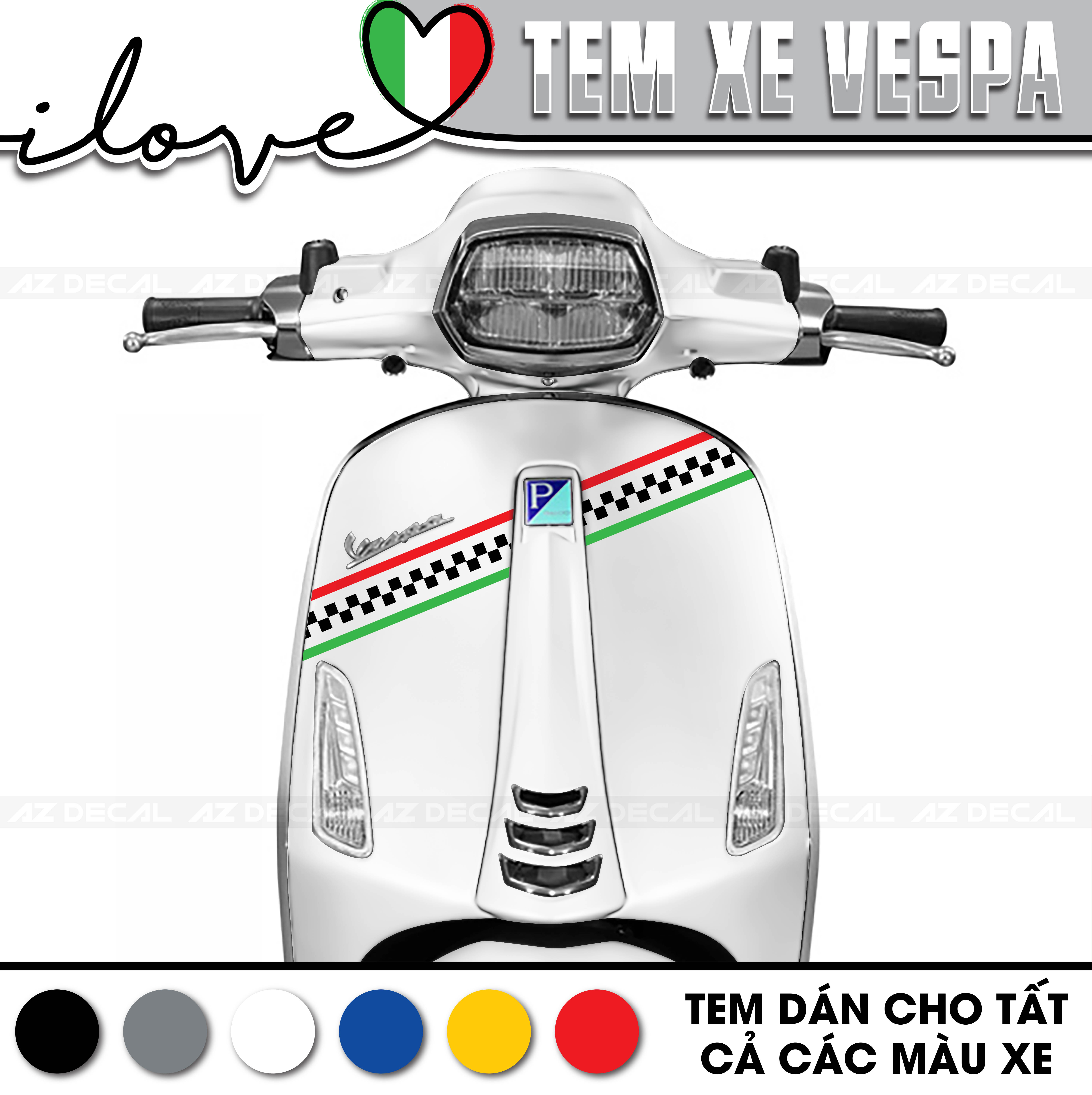 Tem Xe Vespa | VP04 | Thiết Kế Italy Caro