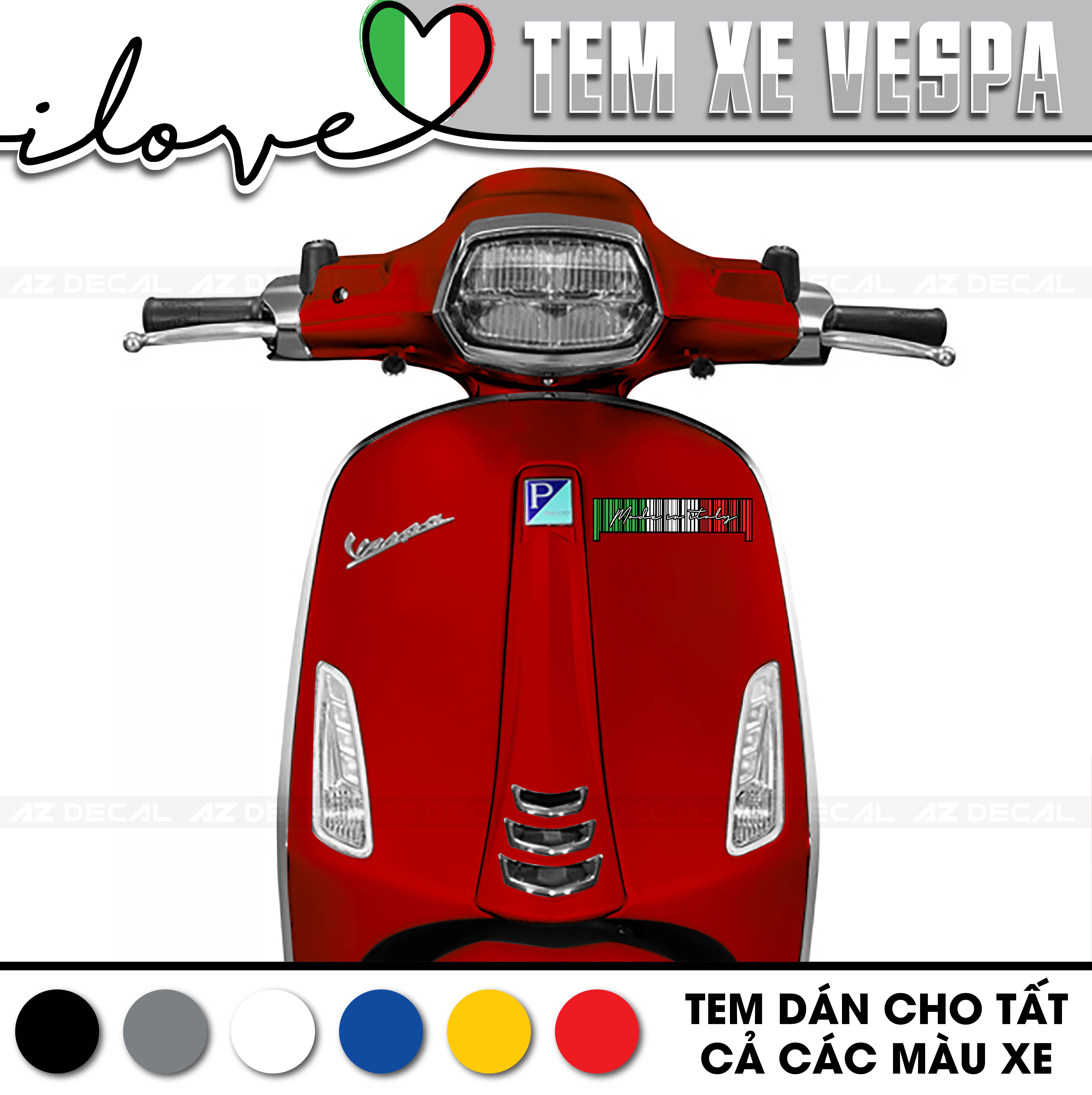 Tem Xe Vespa | VP08 | Thiết Kế Italy