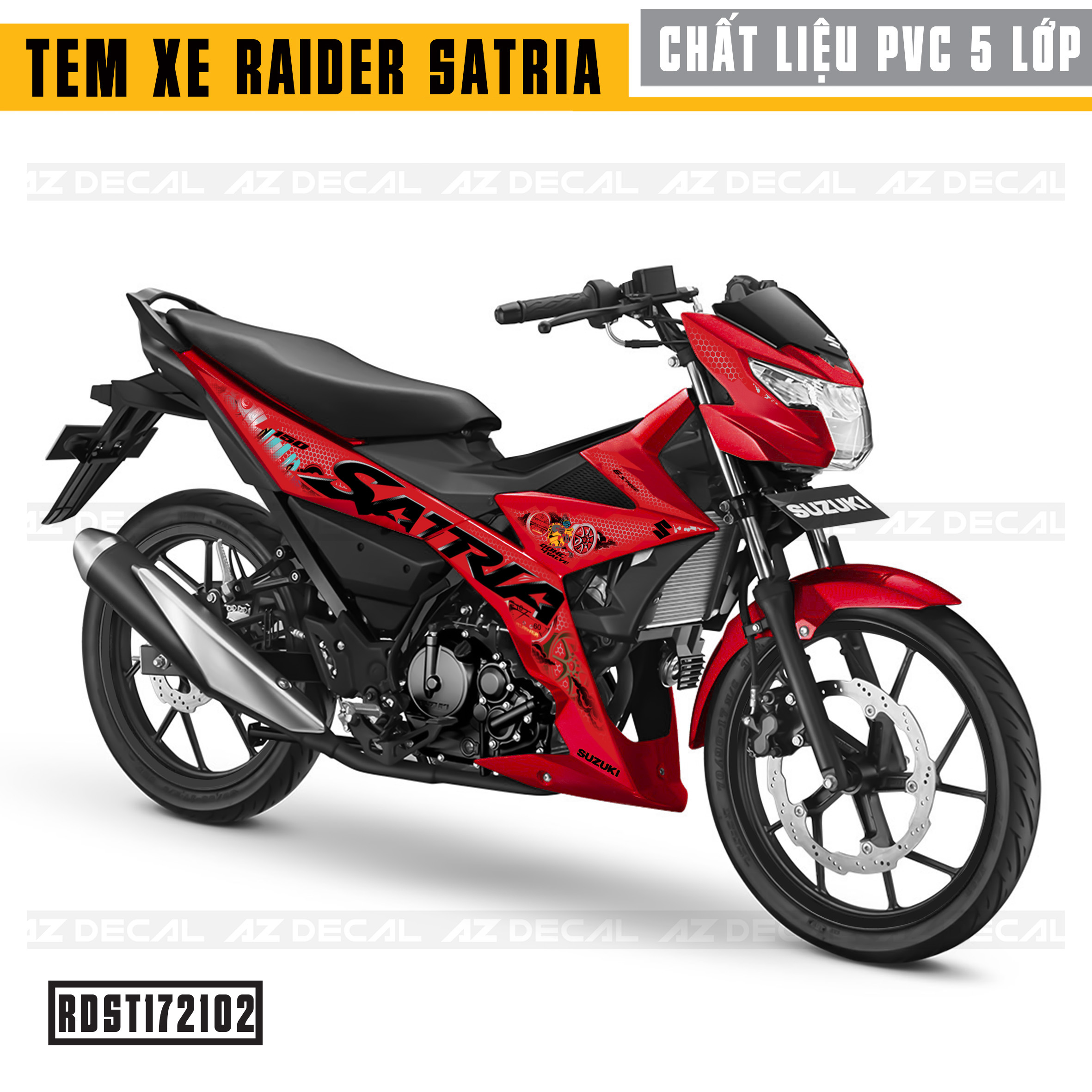 Tem xe Raider/Satria Đỏ mẫu 02