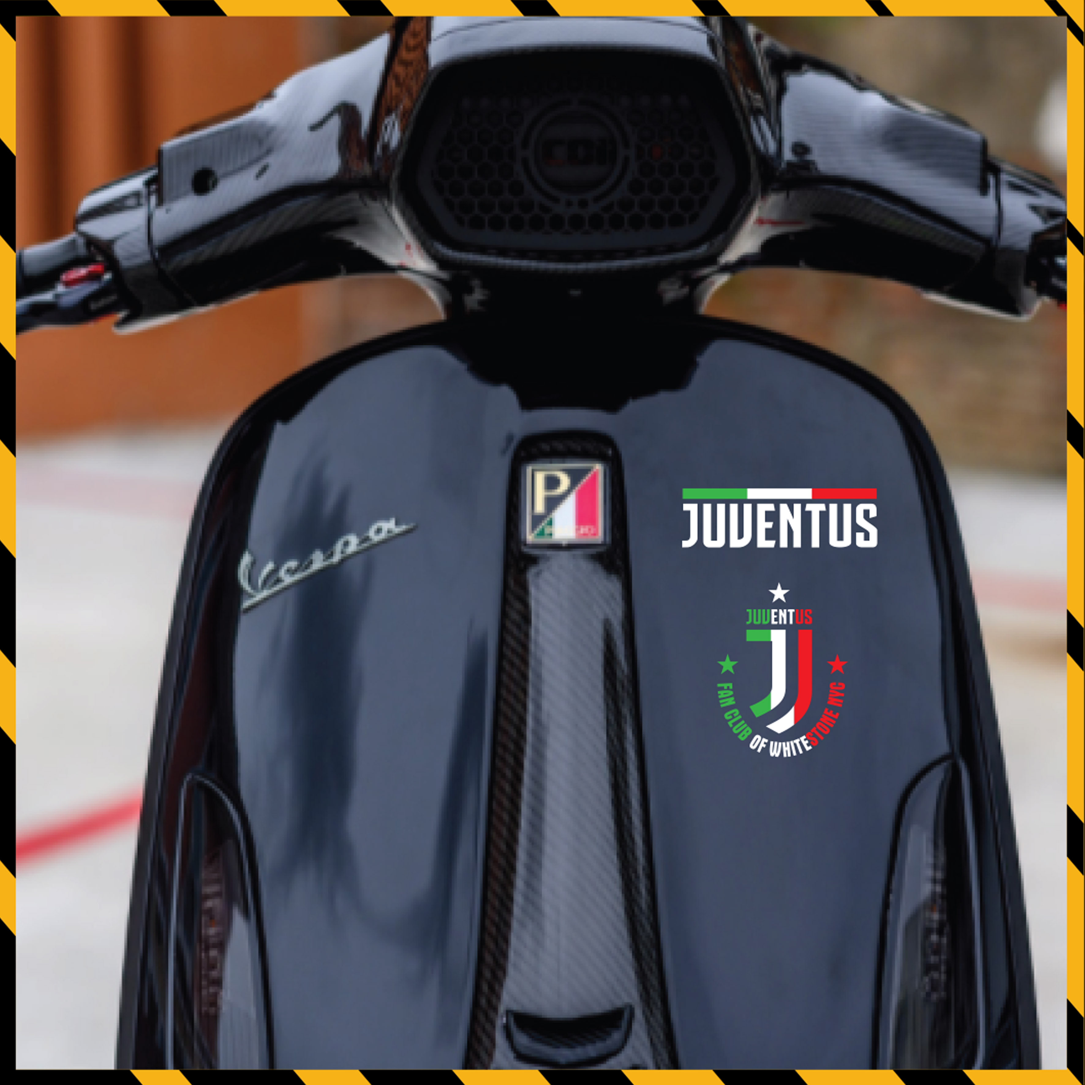 Sticker CLB Juventus dán xe Vespa