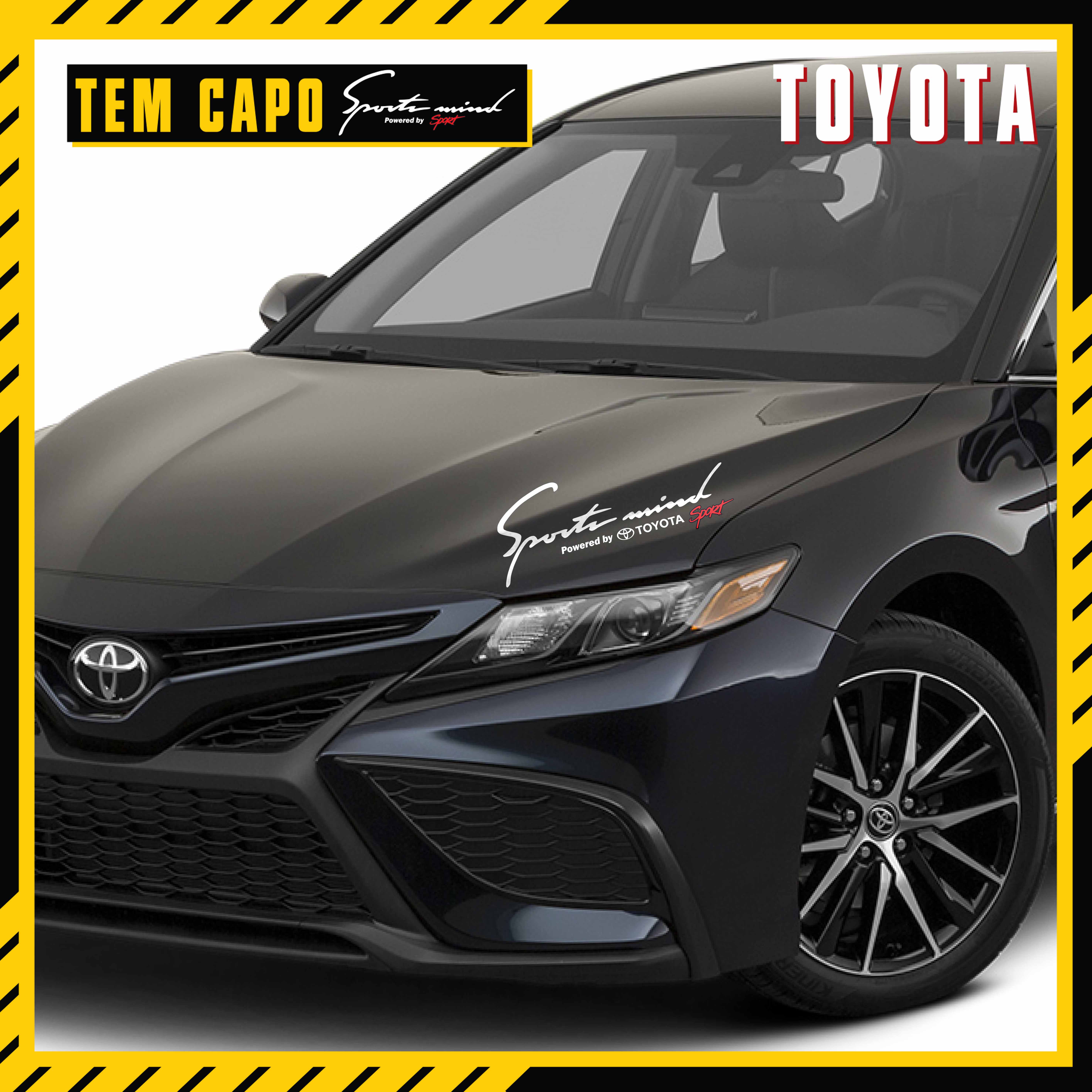 Tem dán nắp capo ô tô Sport Mind Toyota