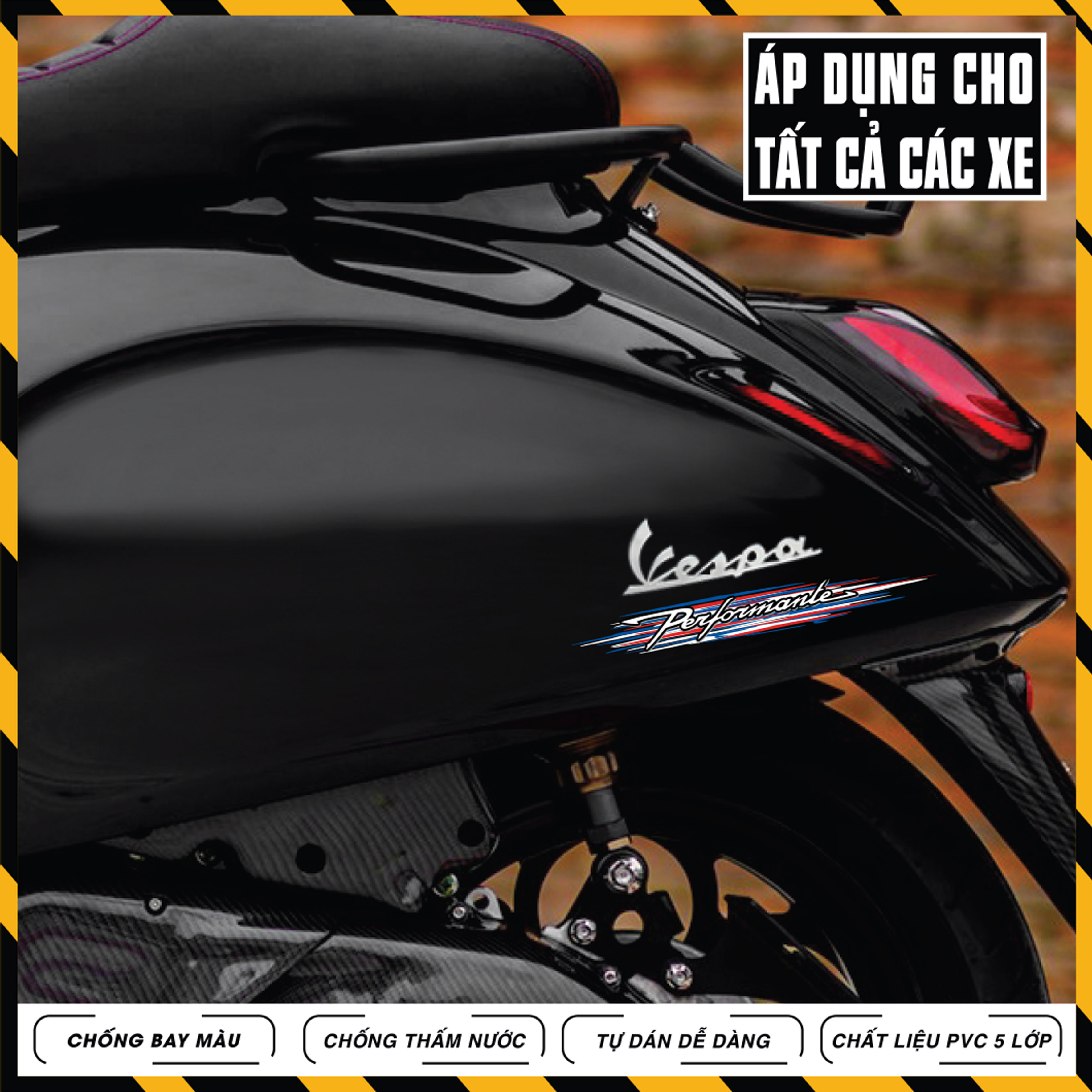 Decal dán xe Vespa chữ Performante