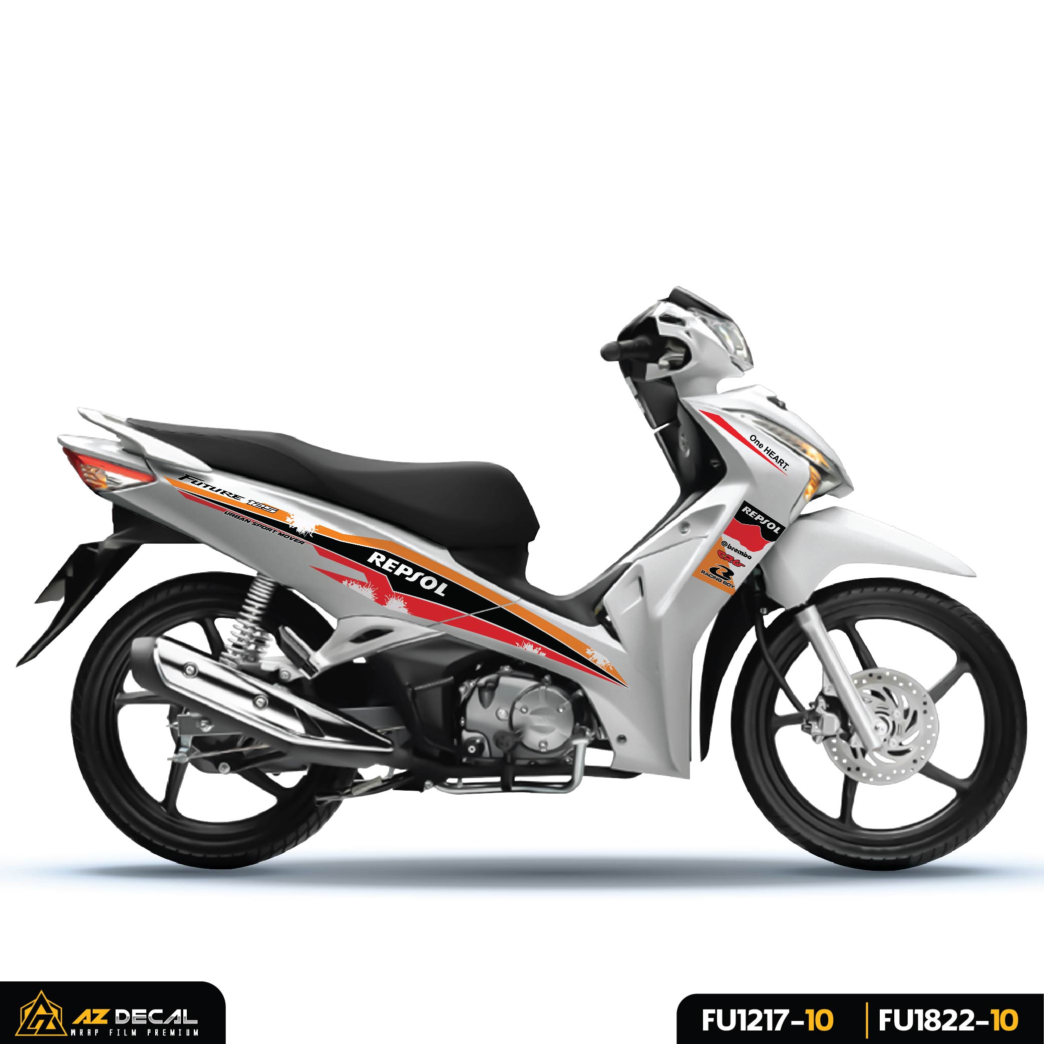 Tem xe Honda Future 125 Fi trắng phong cách Repsol