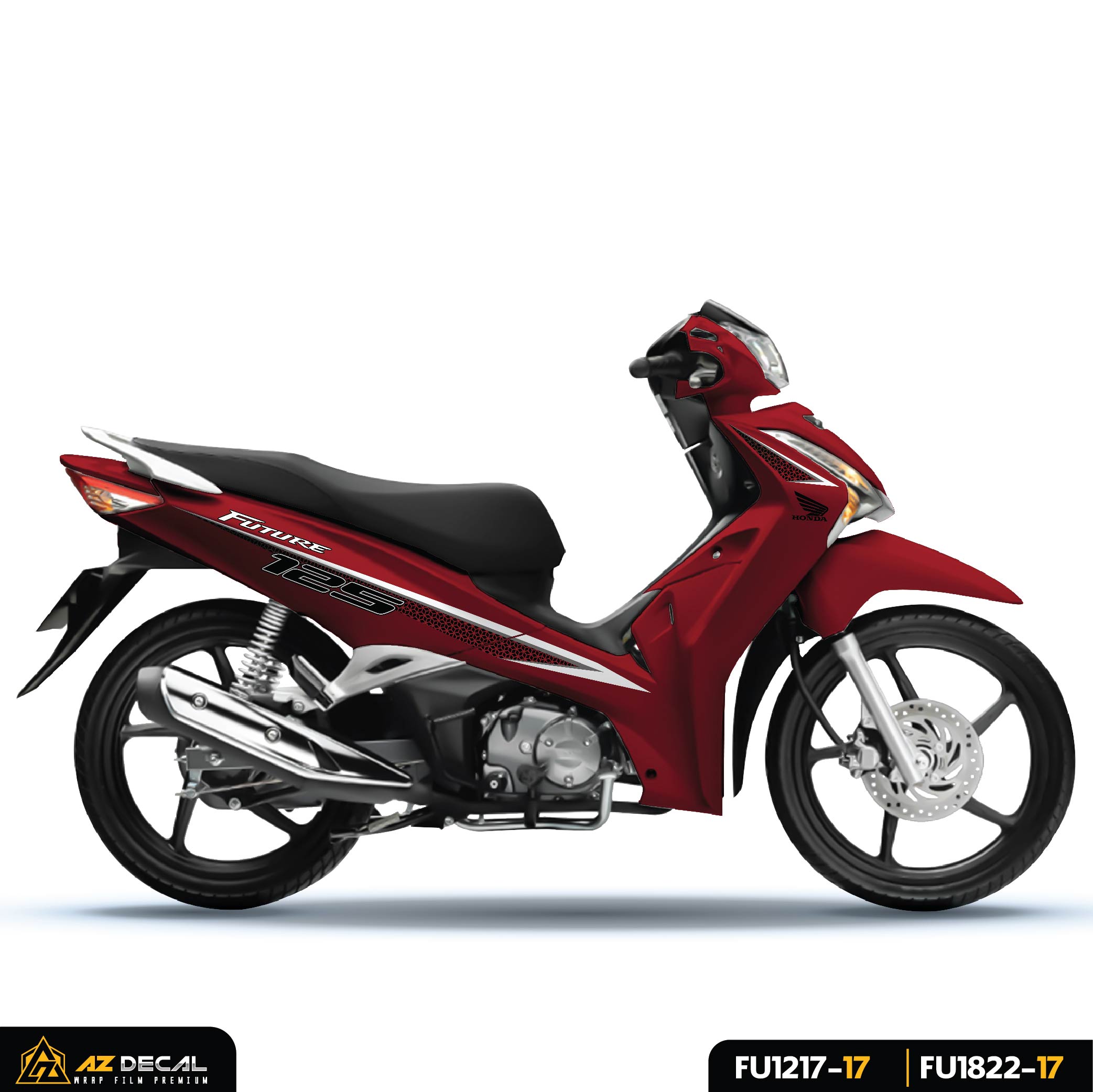 Tem rời dán xe Honda Future 125 FI màu đen trắng dán xe đỏ