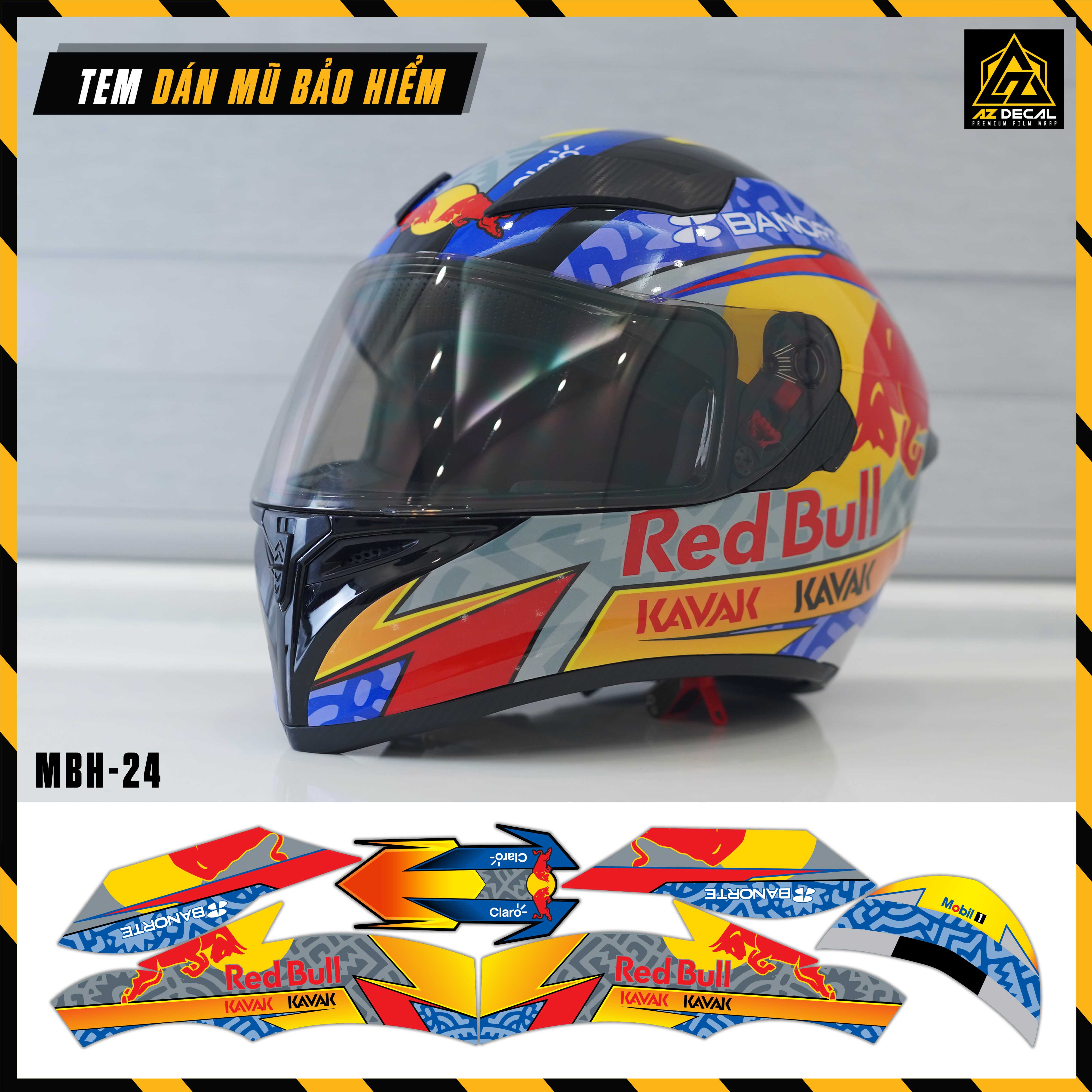 Tem Dán Mũ Bảo Hiểm Fullface Red Bull - MBH-24