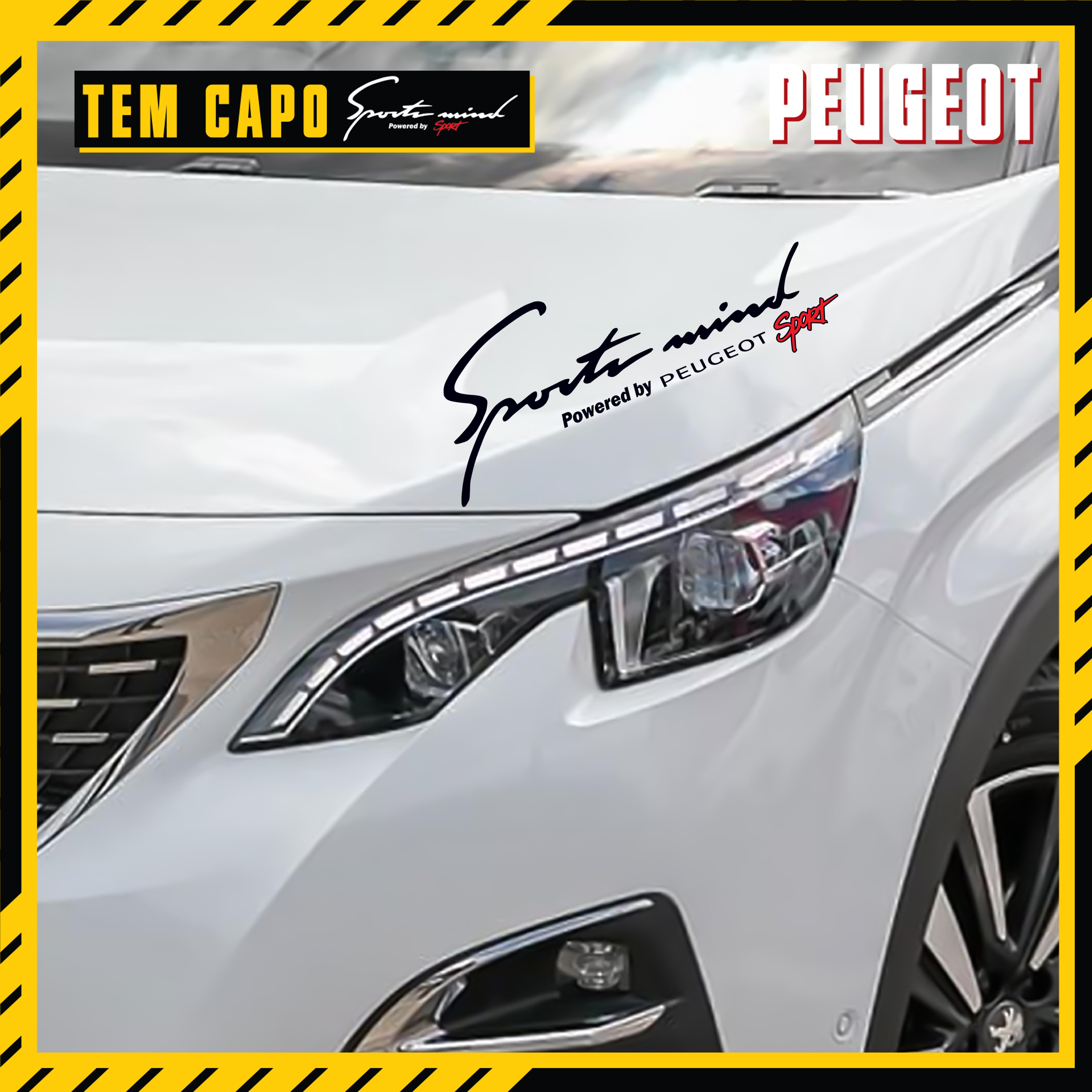 Hình thực tế tem dán nắp capo Sport Mind Peugeot