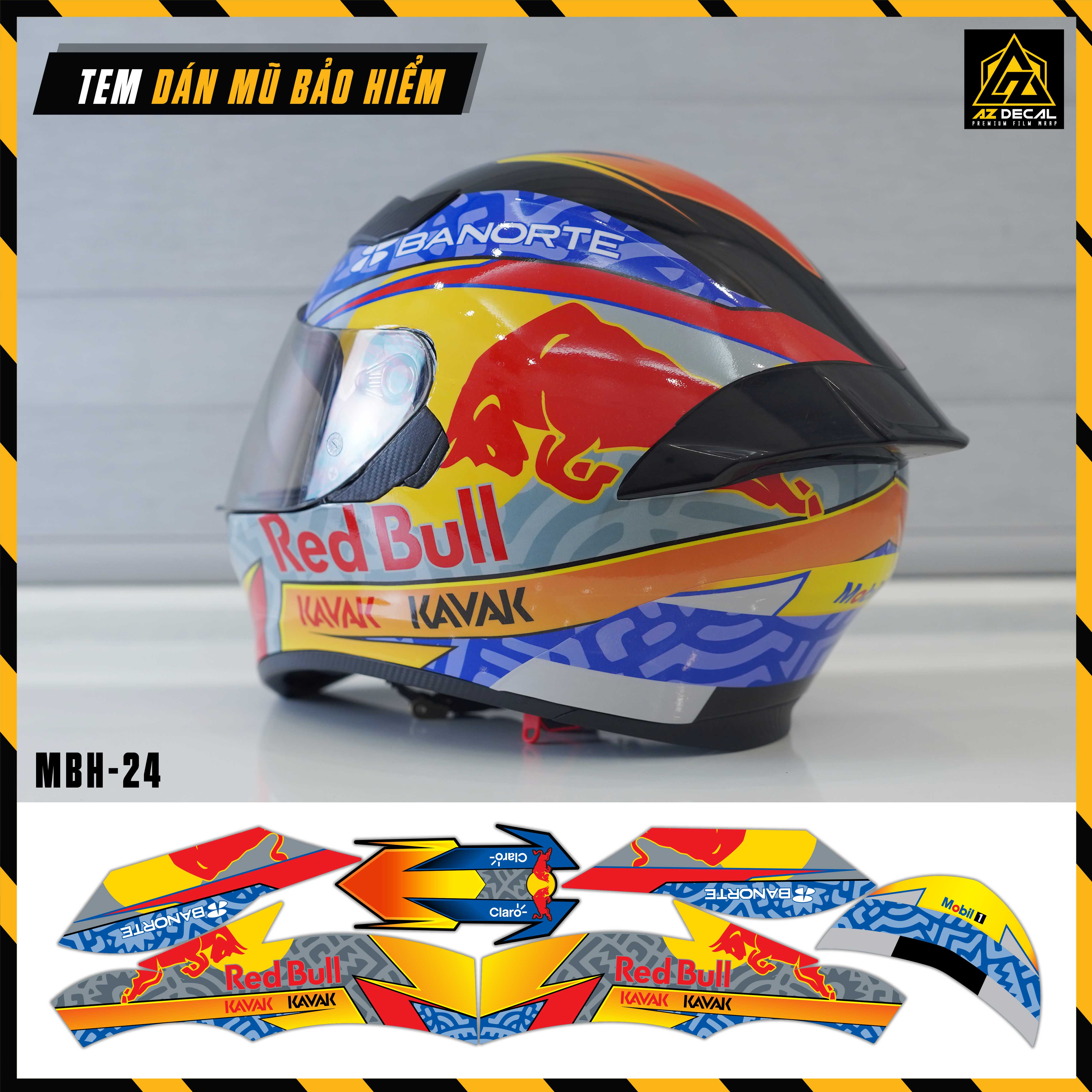 Tem Dán Mũ Bảo Hiểm Fullface Red Bull - MBH-24