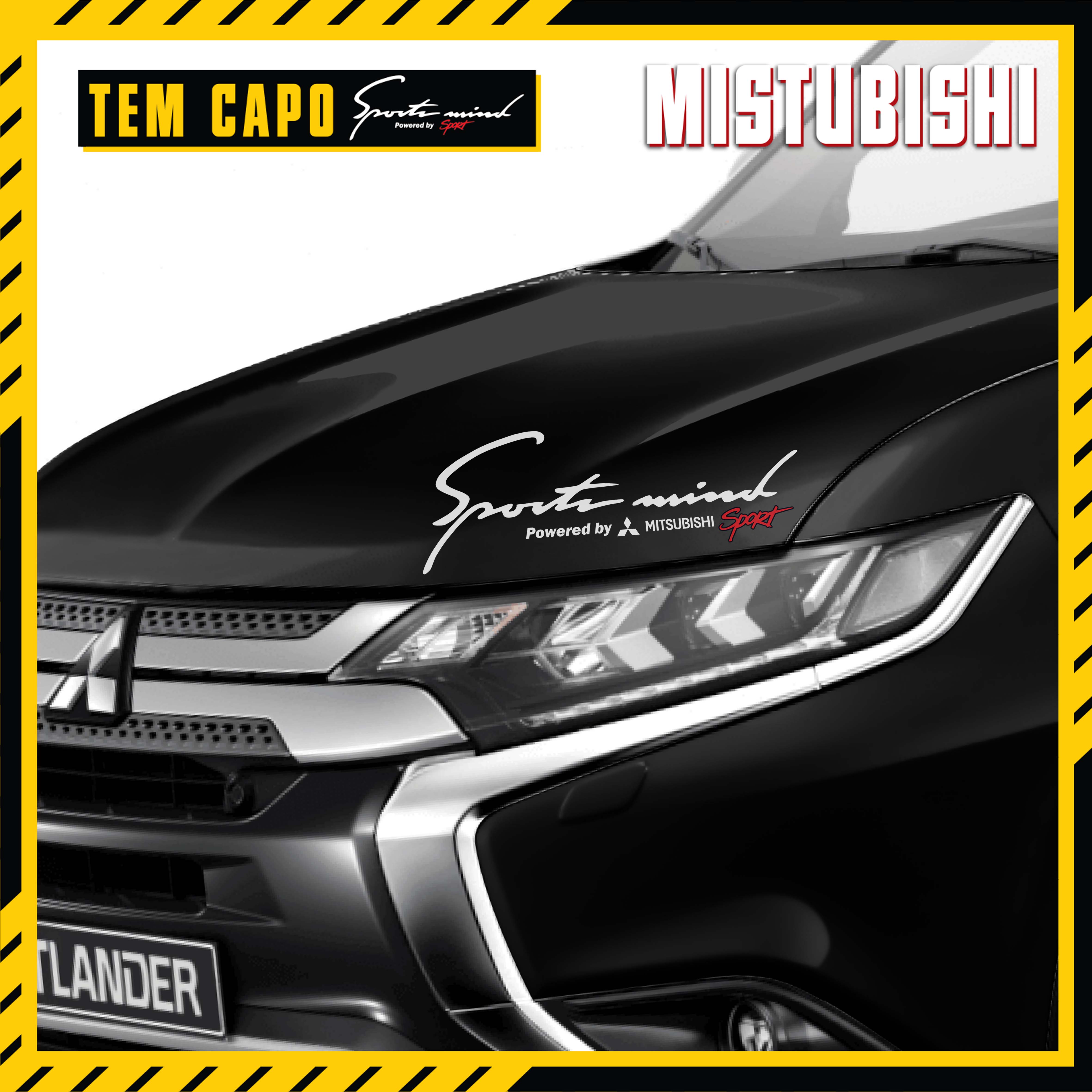 Hình thực tế decal dán nắp capo Sport Mind Mitsubishi