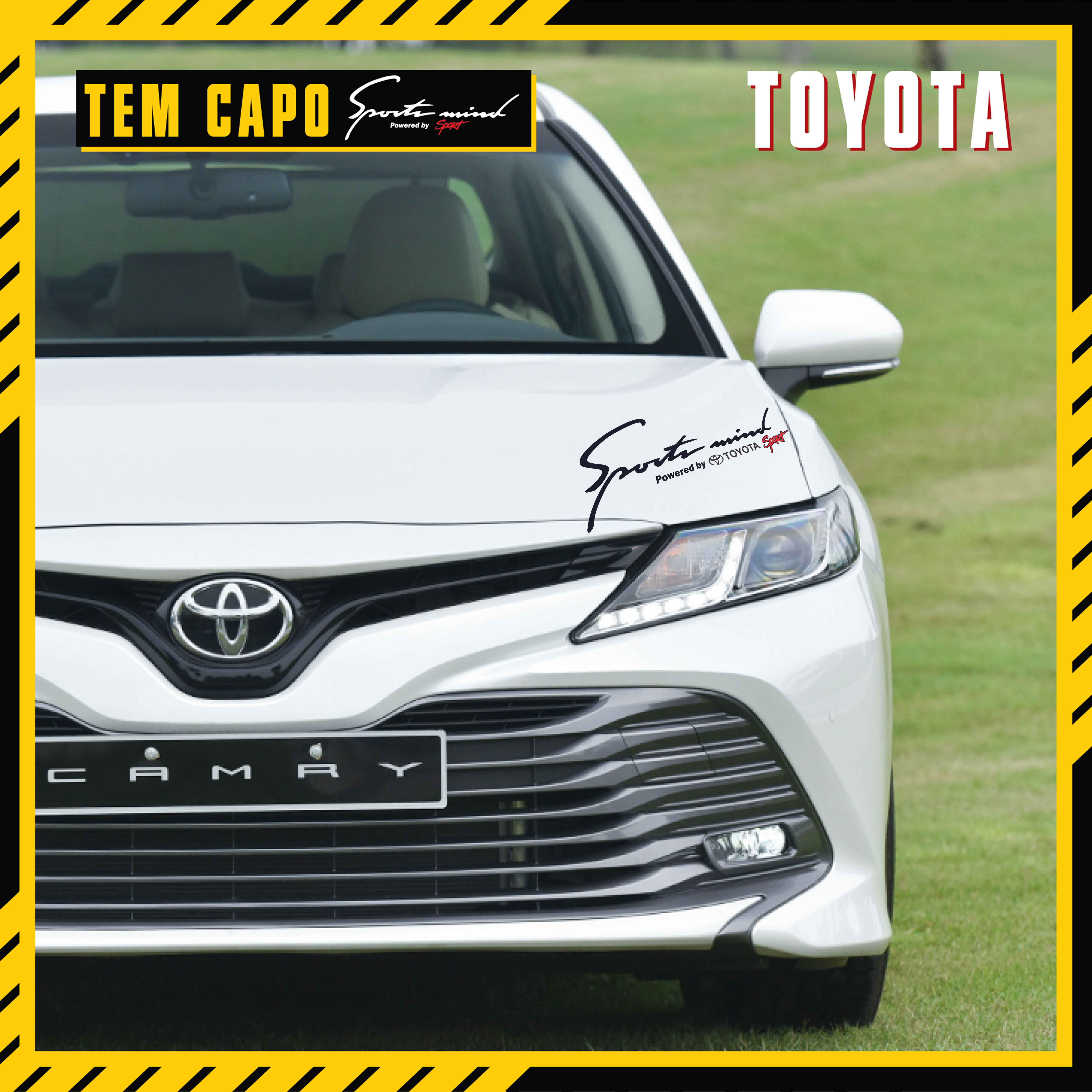 Hình thực tế decal dán nắp capo Sport Mind Toyota