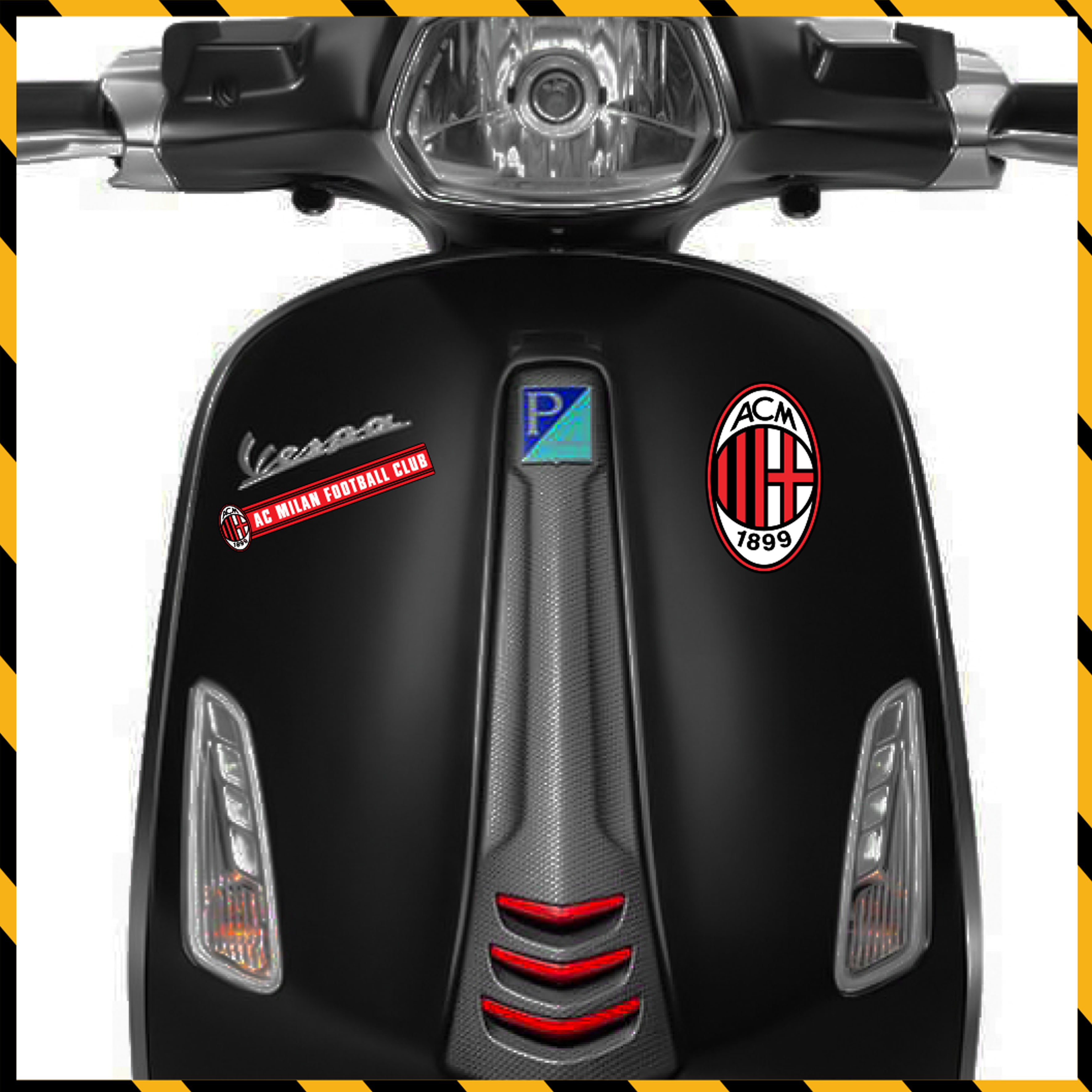 Sticker AC Milan dán xe Vespa