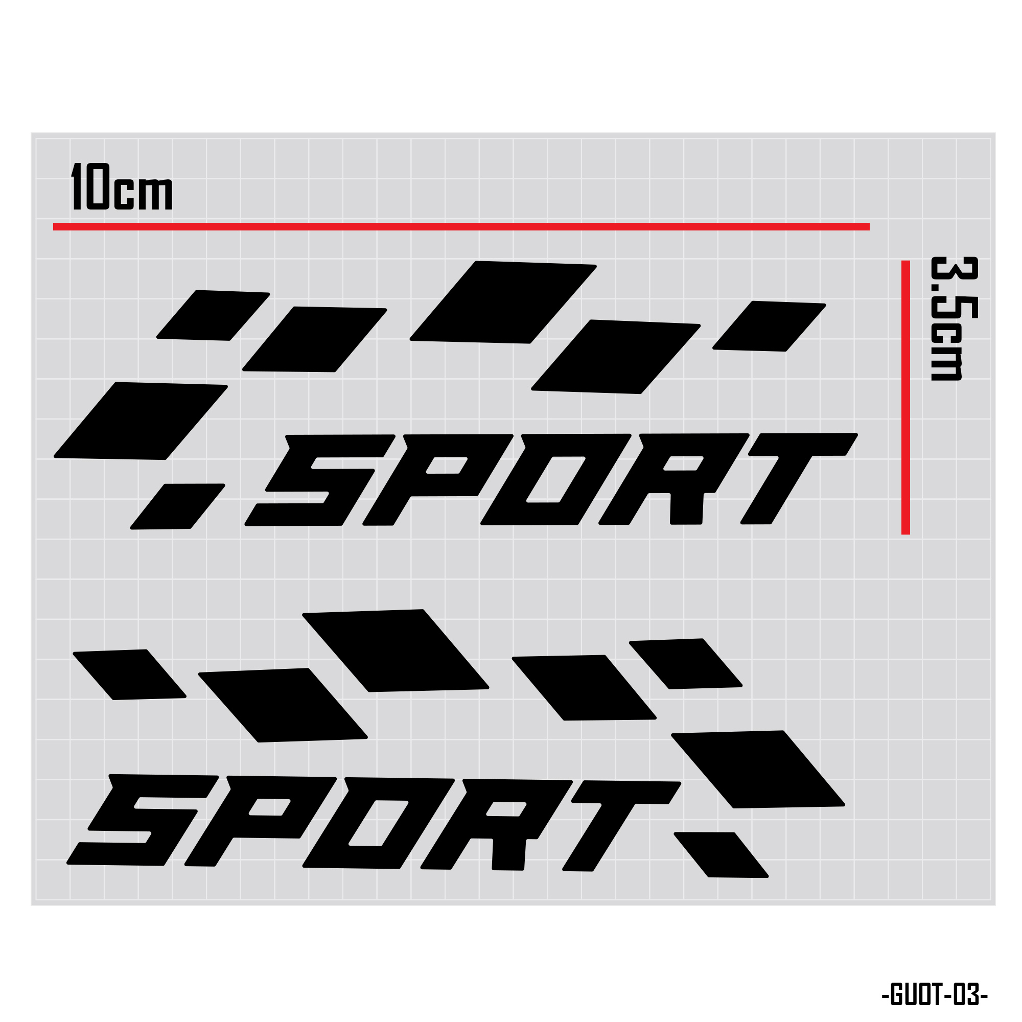 Kích thước mẫu decal dán gương chiếu hậu Sport