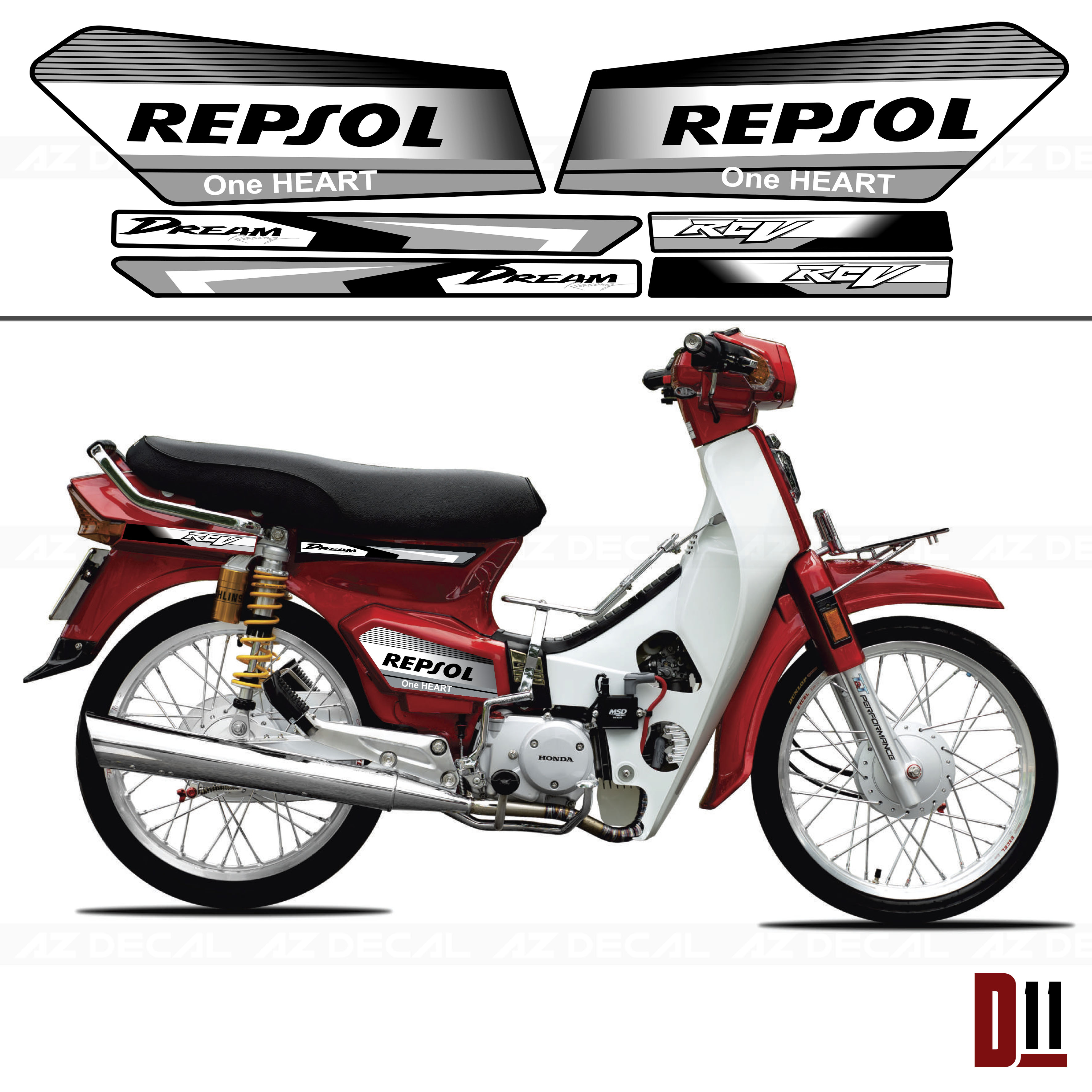 Tem chế xe Honda Dream Repsol