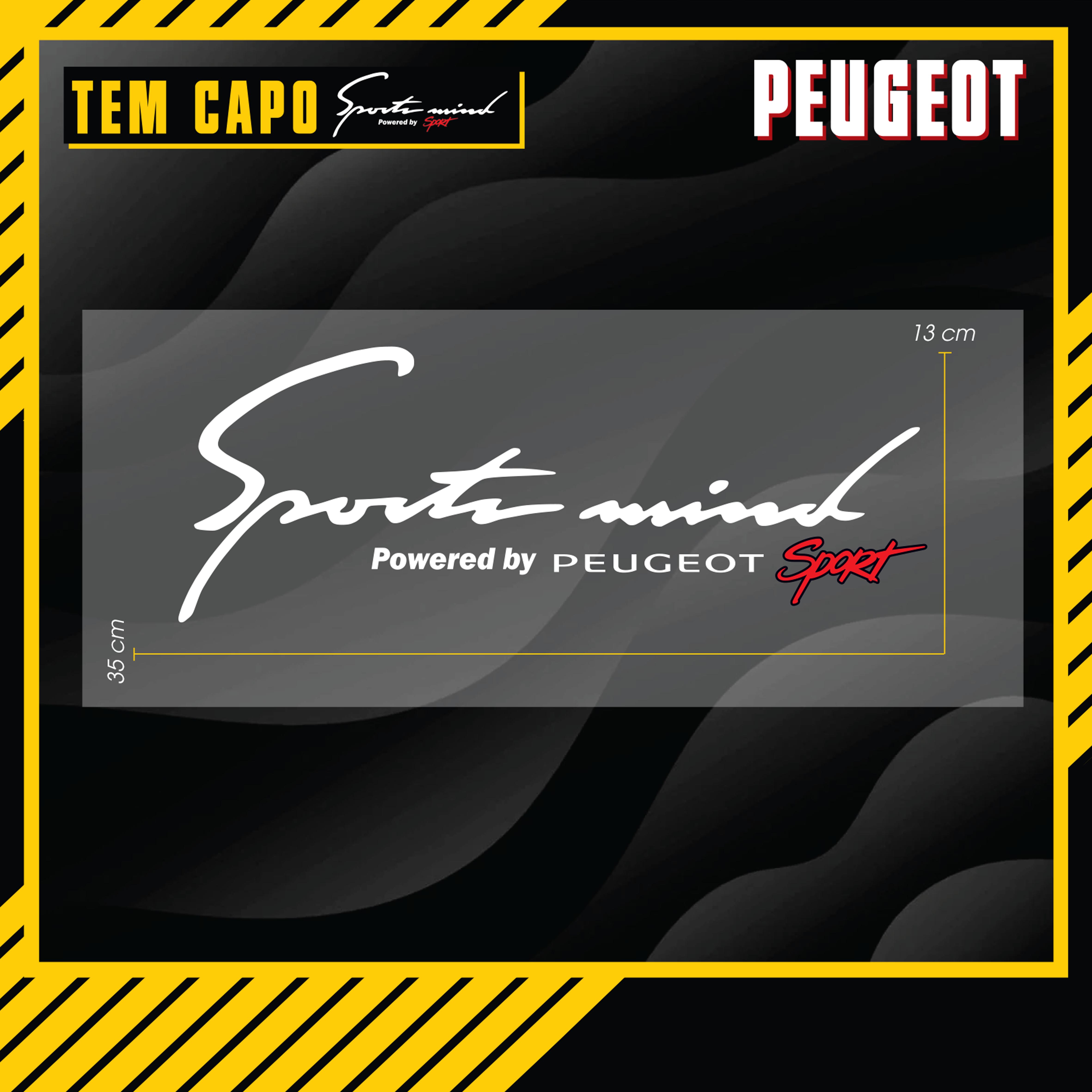 Kích thước mẫu tem Sport Mind Peugeot CP04