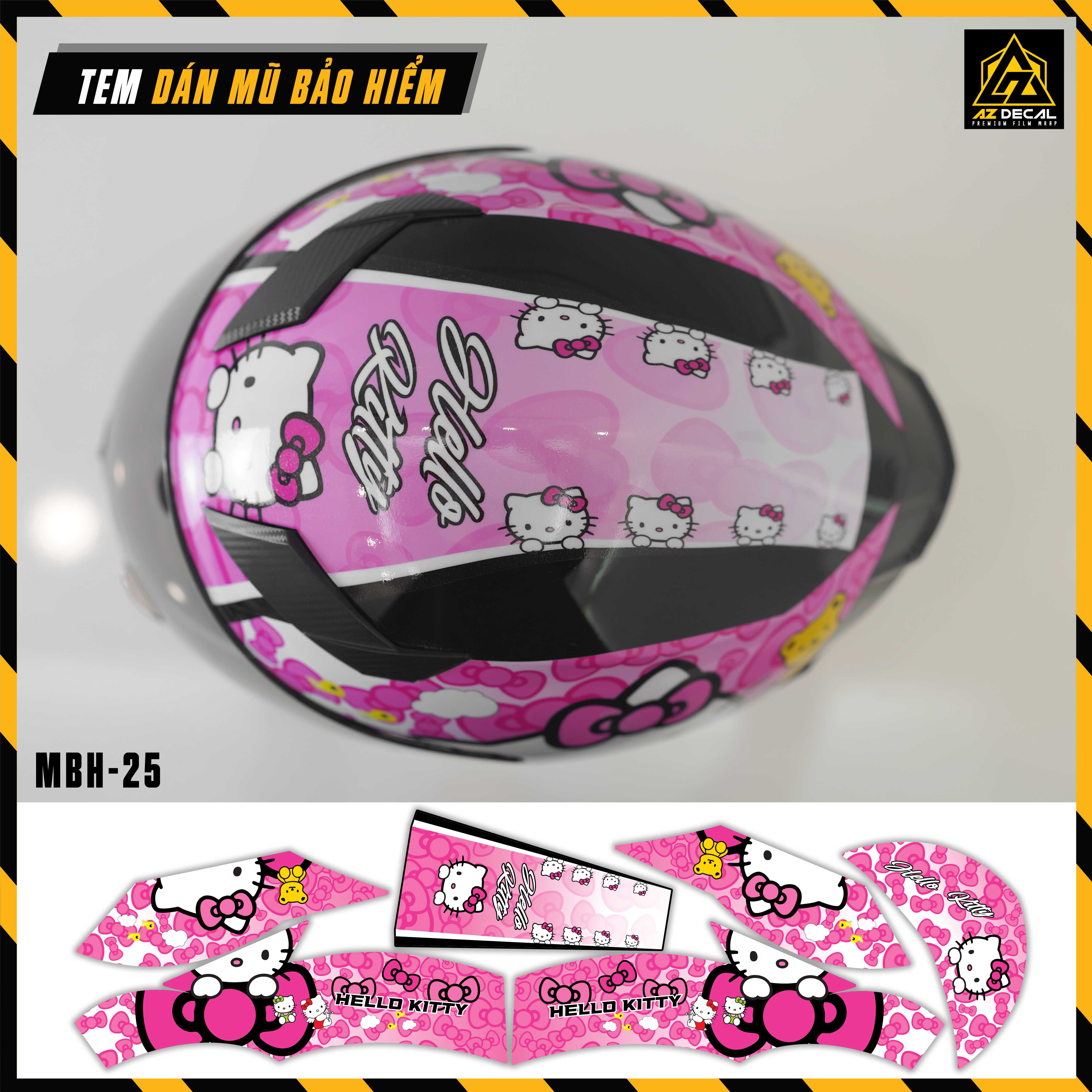 Tem Dán Mũ Bảo Hiểm Fullface Hello Kitty - MBH-25