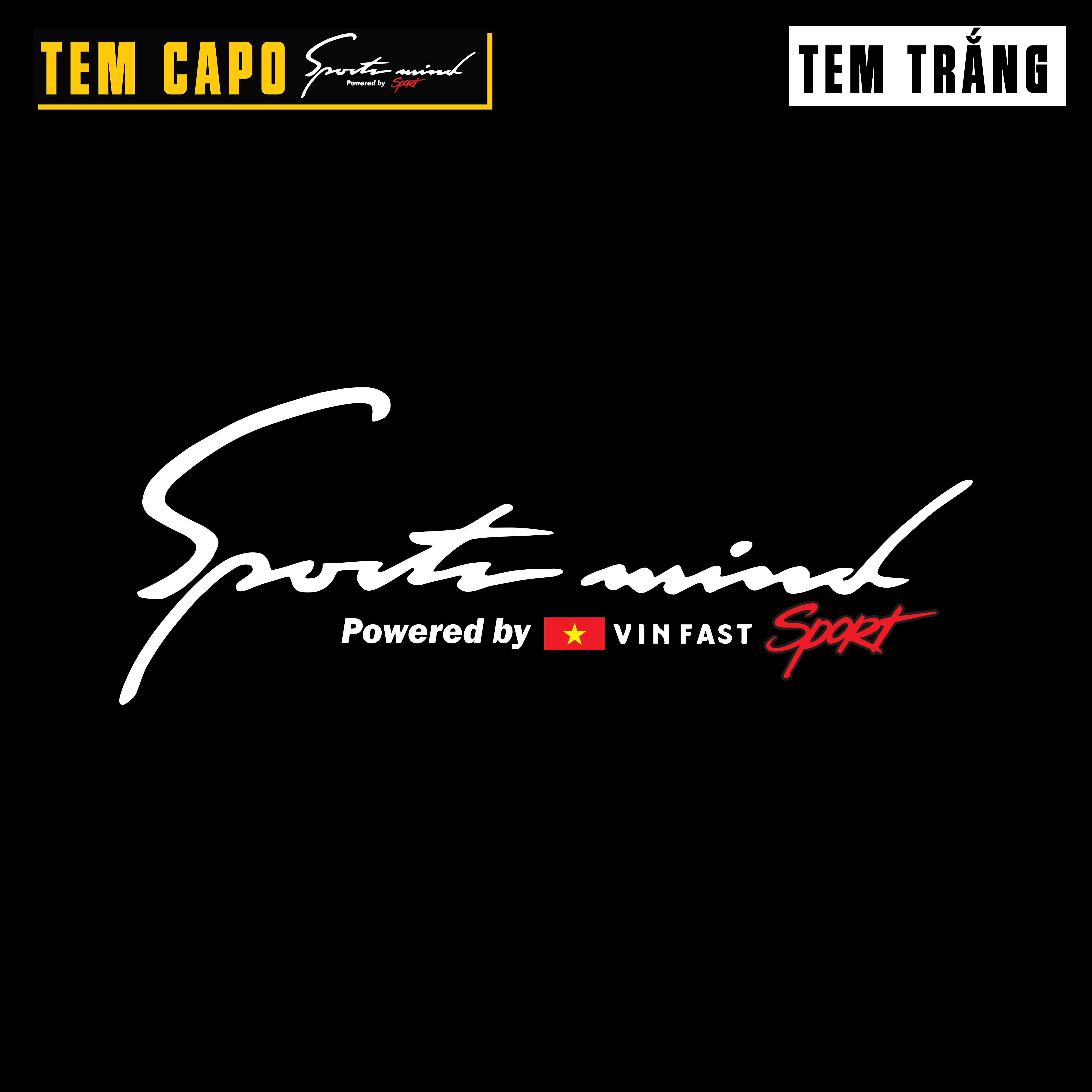 Tem dán capo xe VinFast mâu Sport Mind (Tem Trắng)