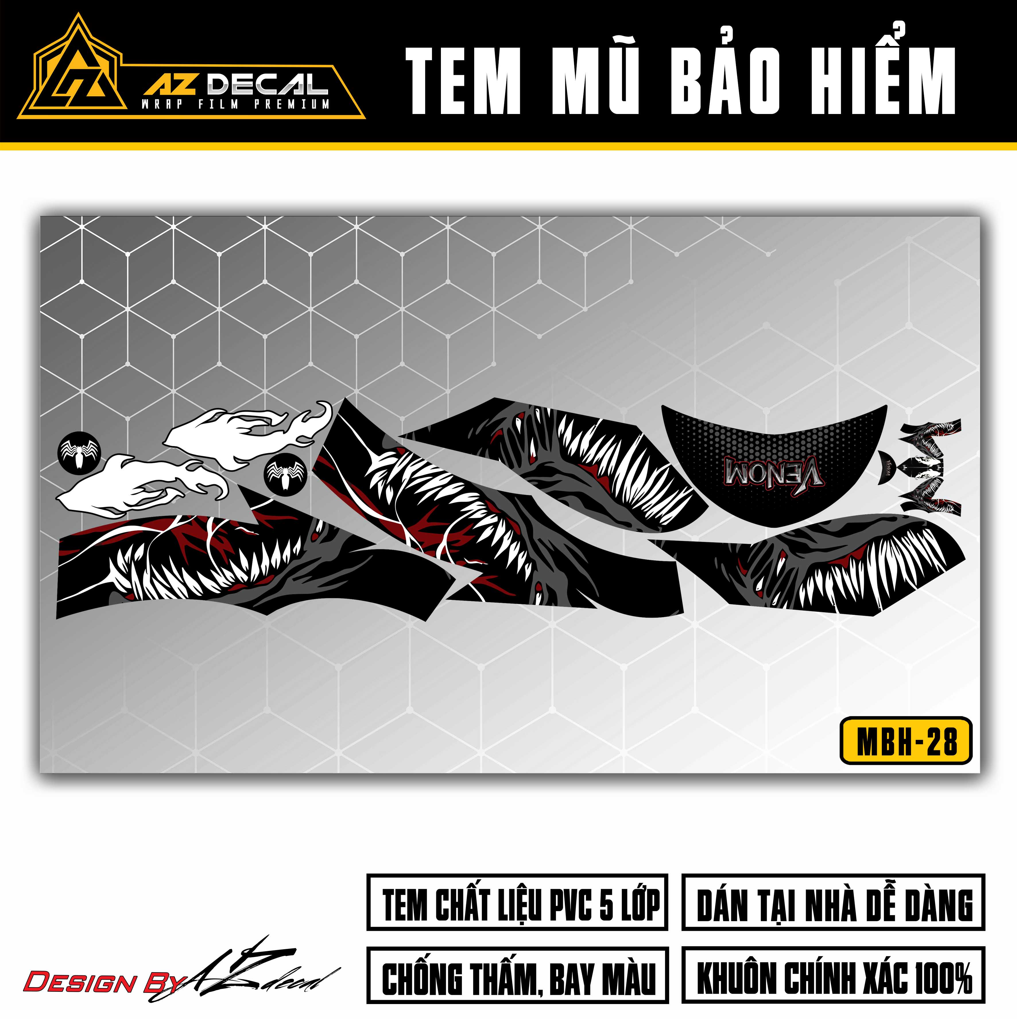 Tem Dán Mũ Bảo Hiểm Fullface Venom - MBH-28