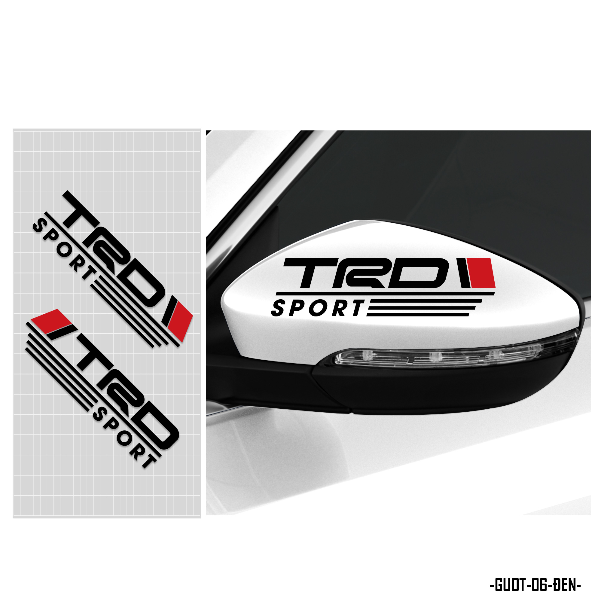 Tem dán gương chiếu hậu xe ô tô mẫu TRD Sport