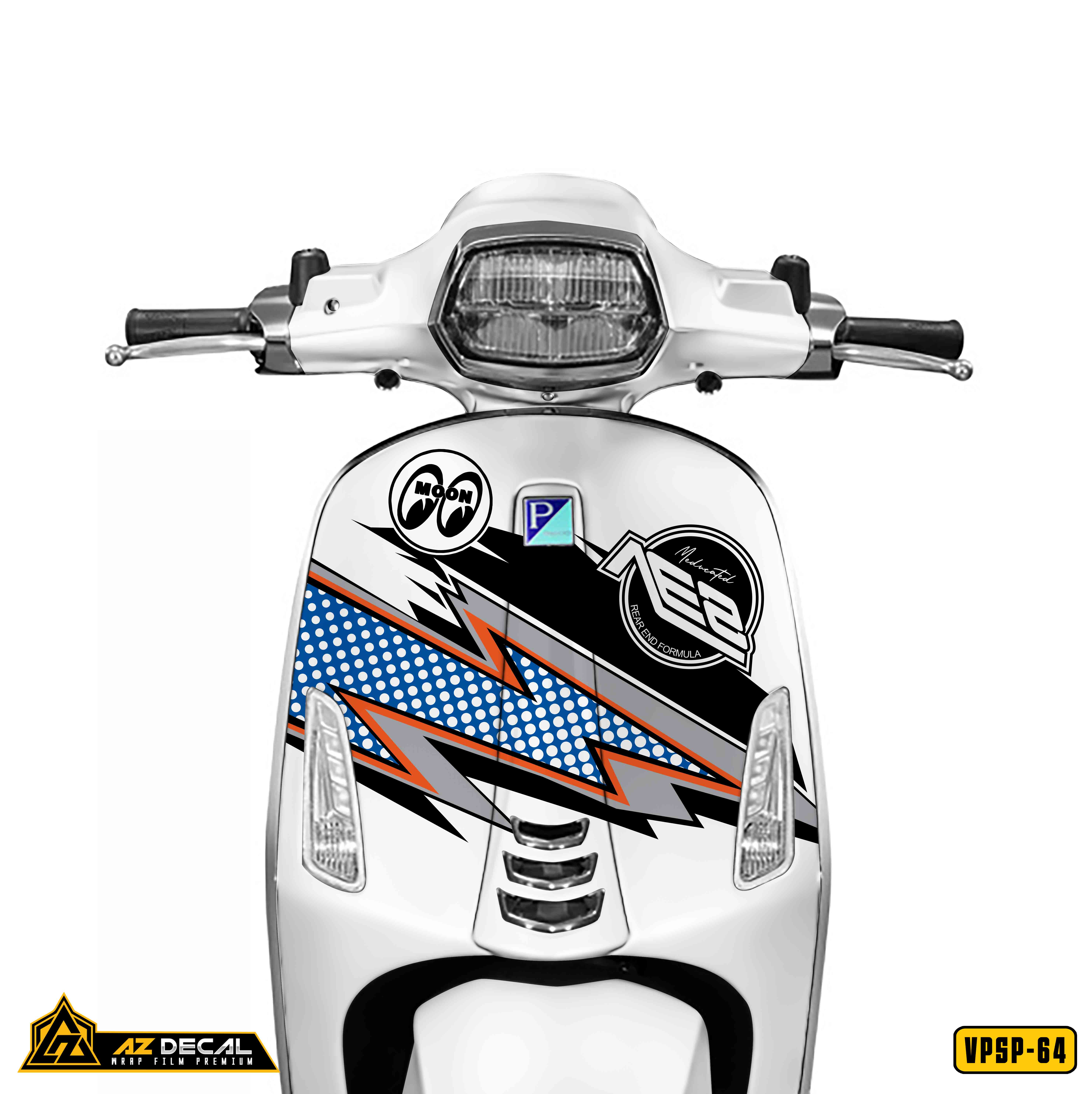 Decal dán mặt nạ xe Vespa Sprint trắng