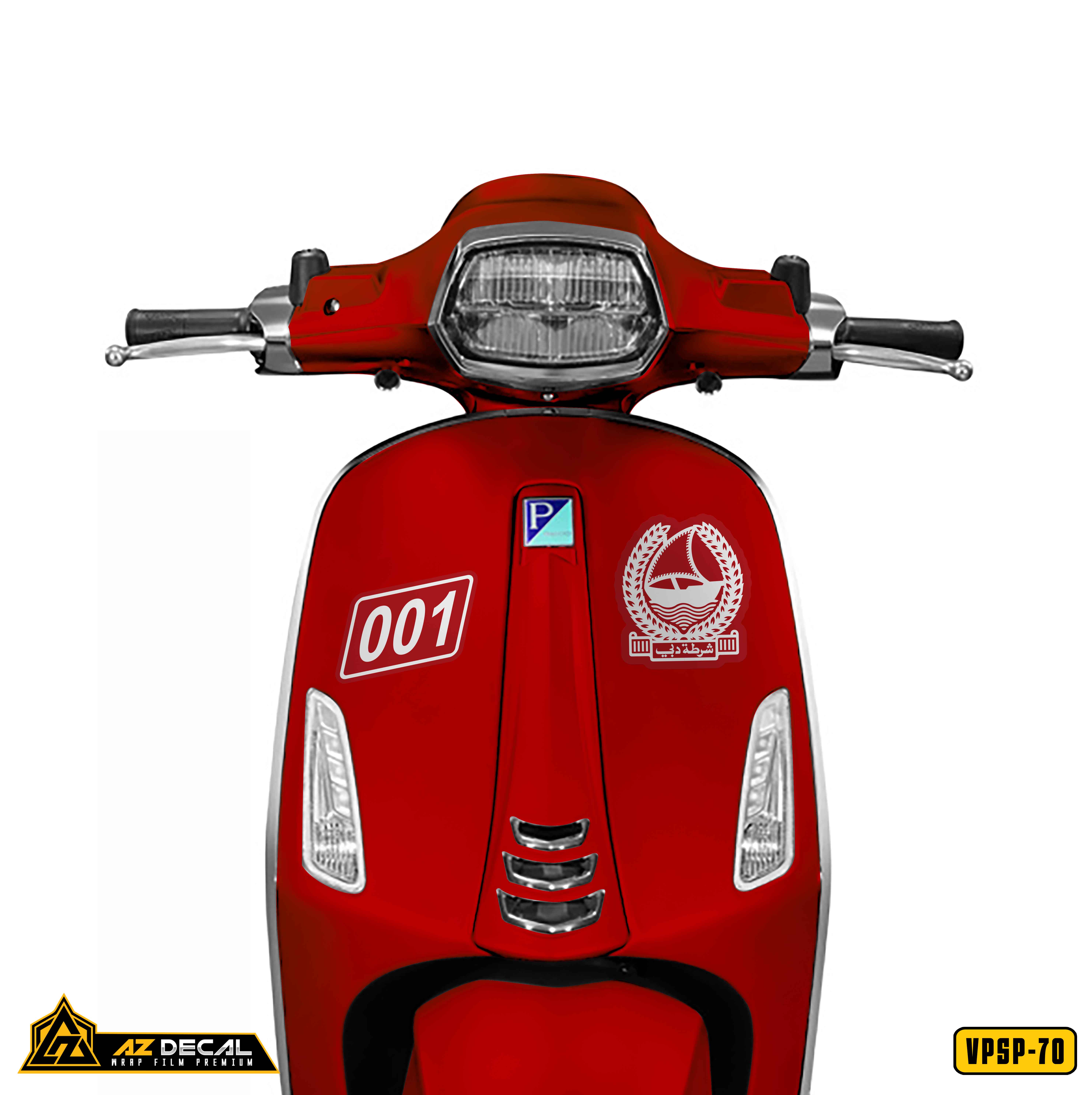 Decal dán mặt trước xe Vespa