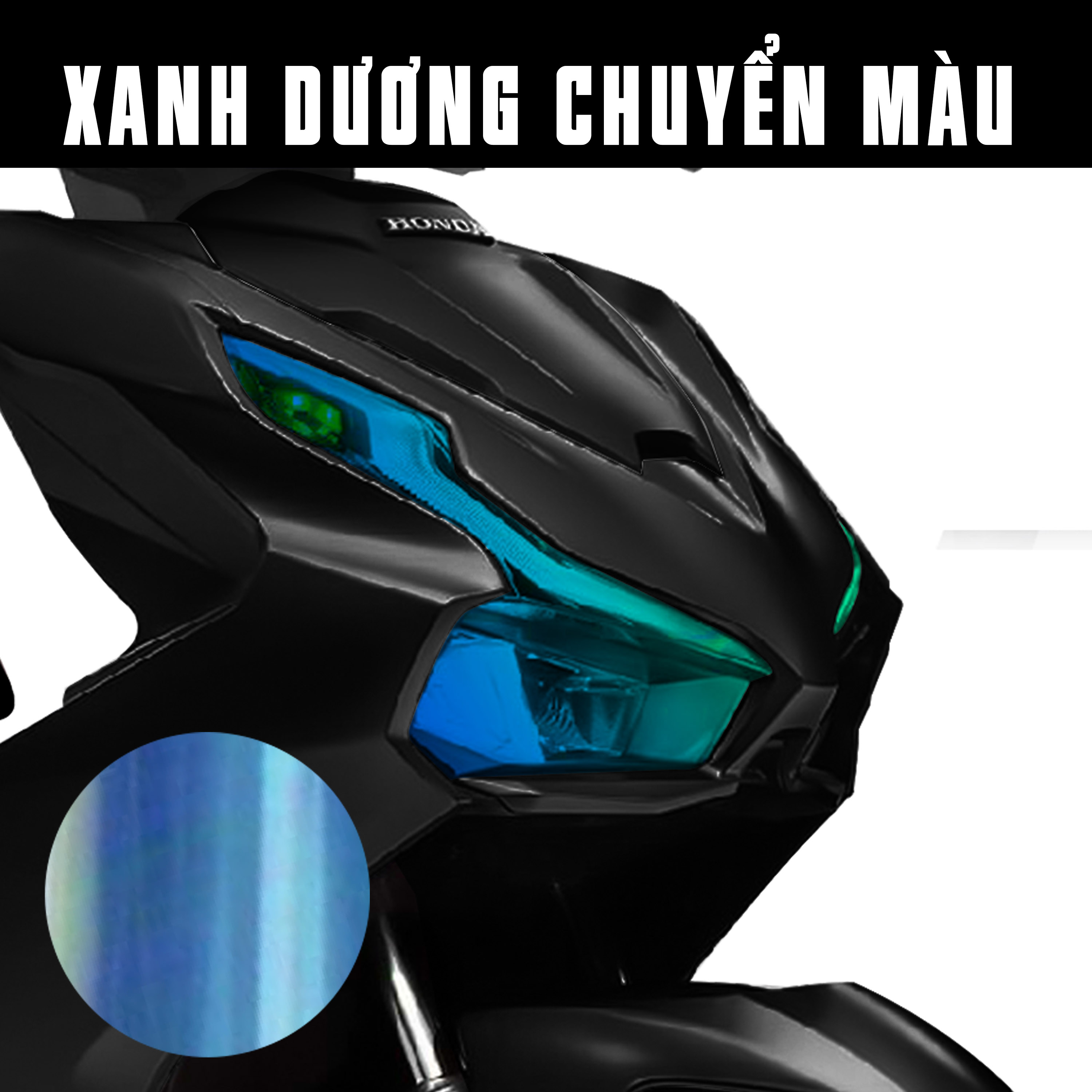 Decal dán đèn xe AB màu xanh dương