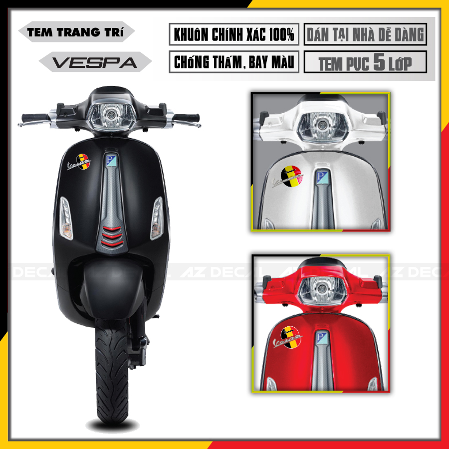 Mặt trước xe Vespa mẫu 011 Cờ Đức