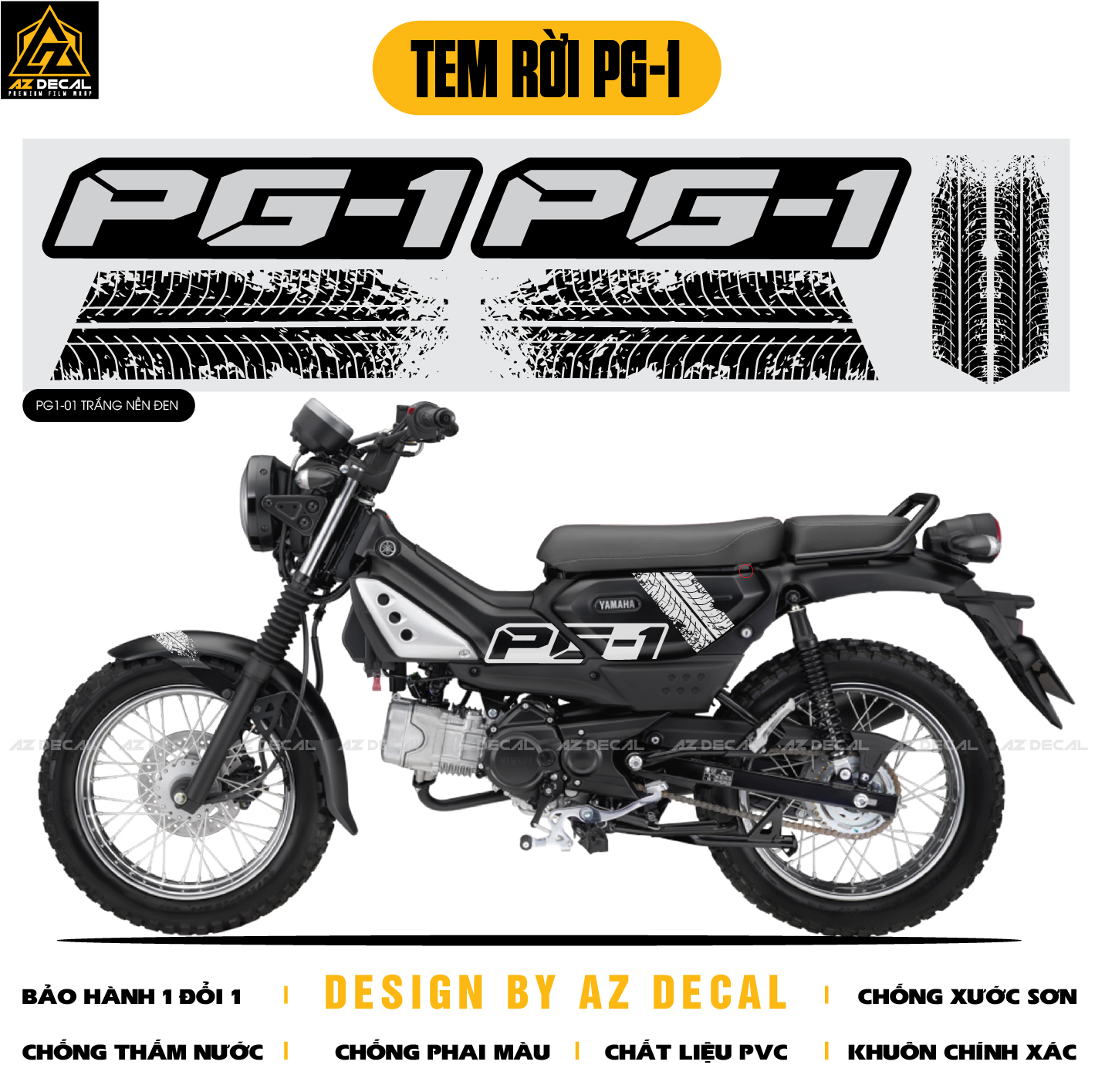 Tem dán xe Yamaha PG1 đen