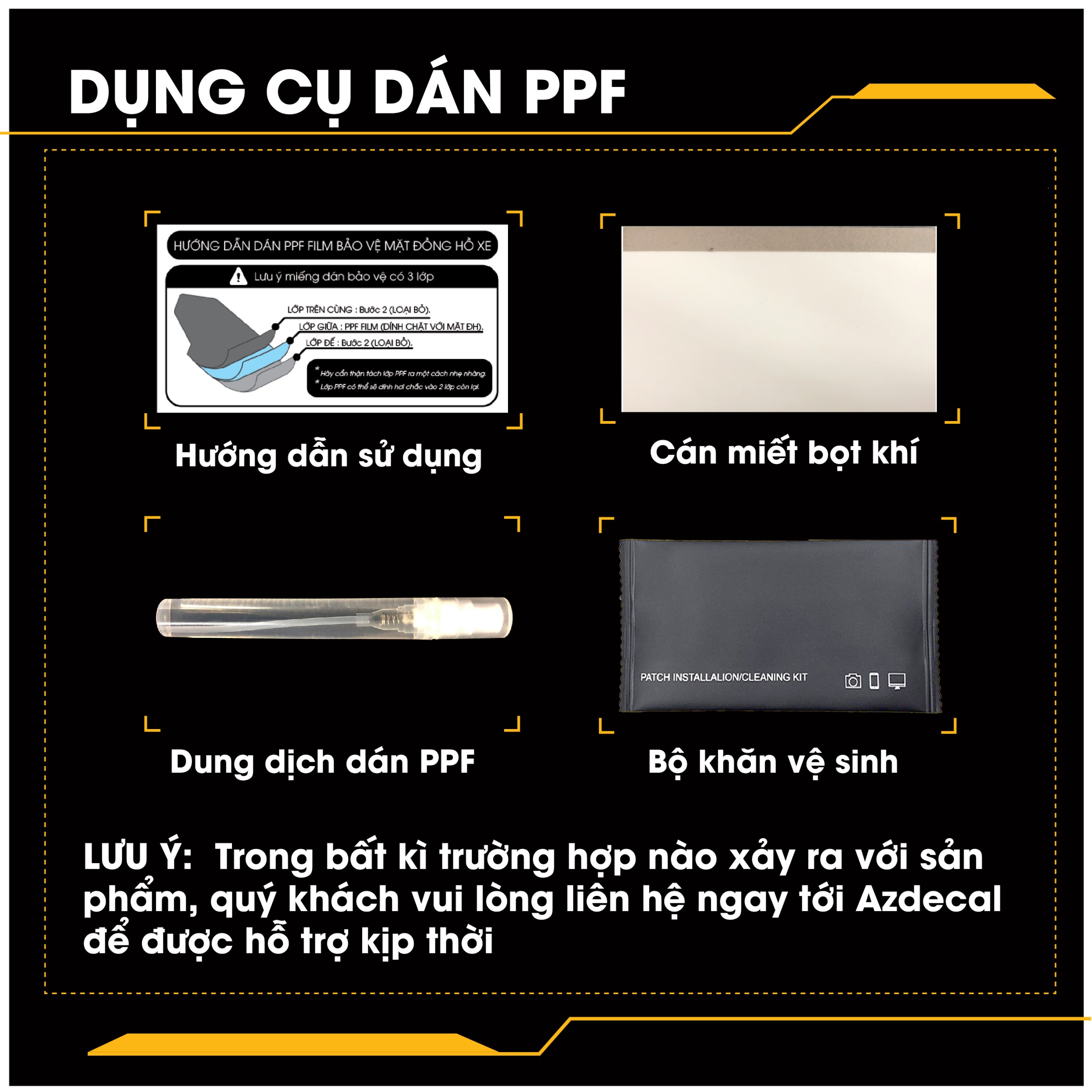 Bộ sản phẩm dán PPF mặt đồng hồ xe máy đầy đủ