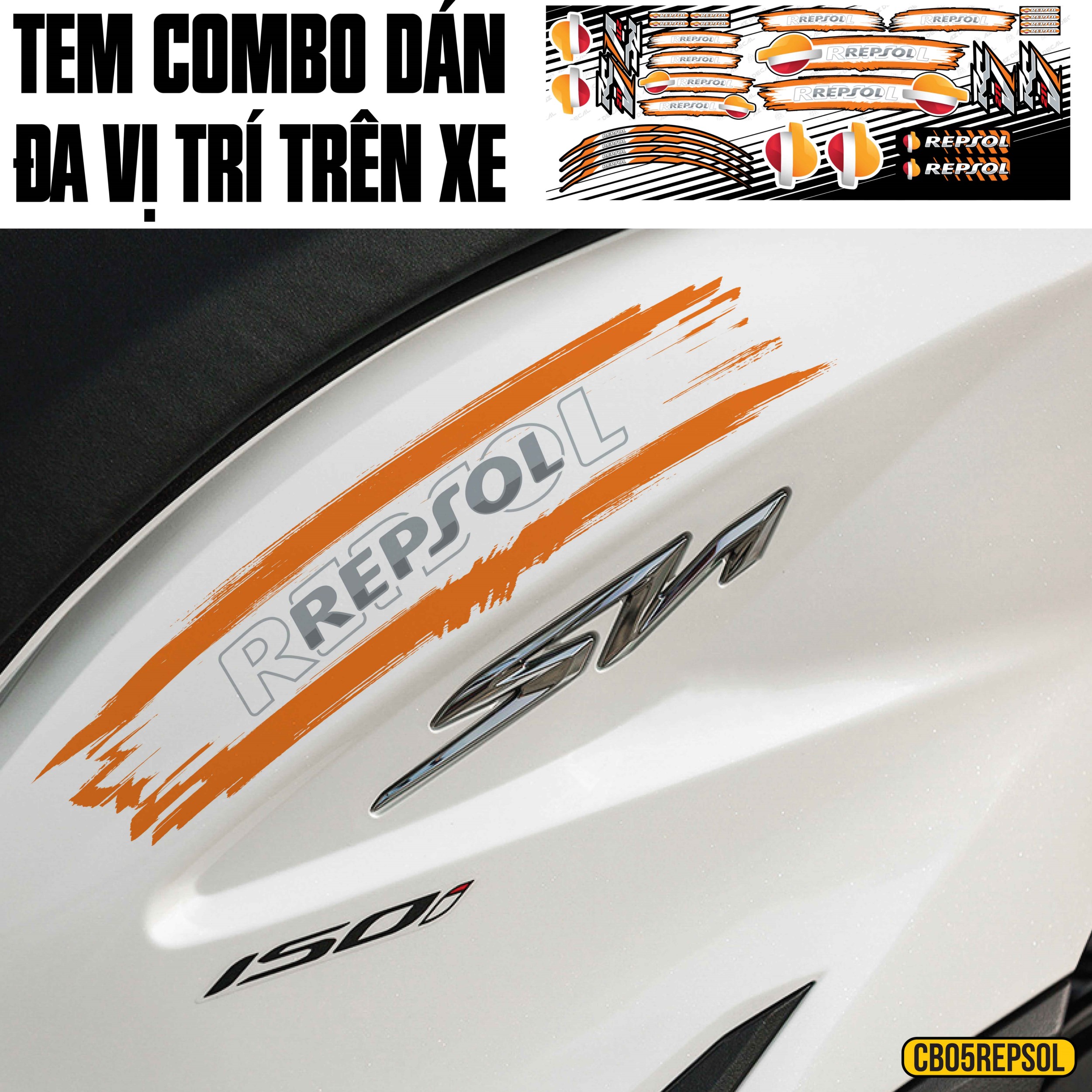 Tem dán xe SH phong cách Repsol